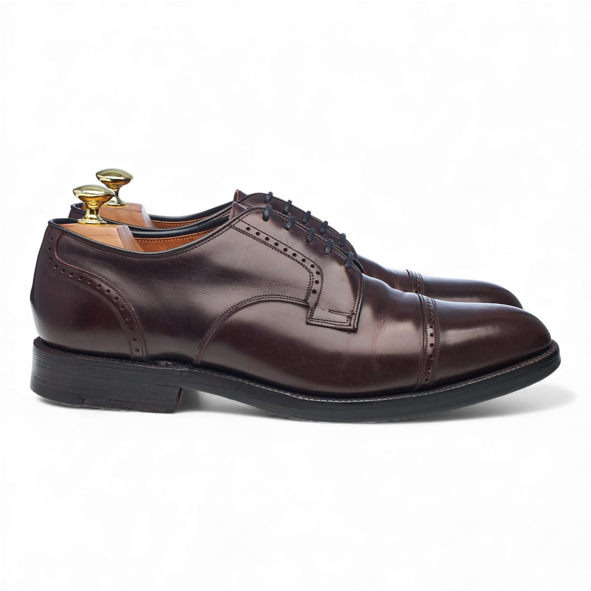 'Kingston' Burgundy Leather Derby Brogues UK 8 F