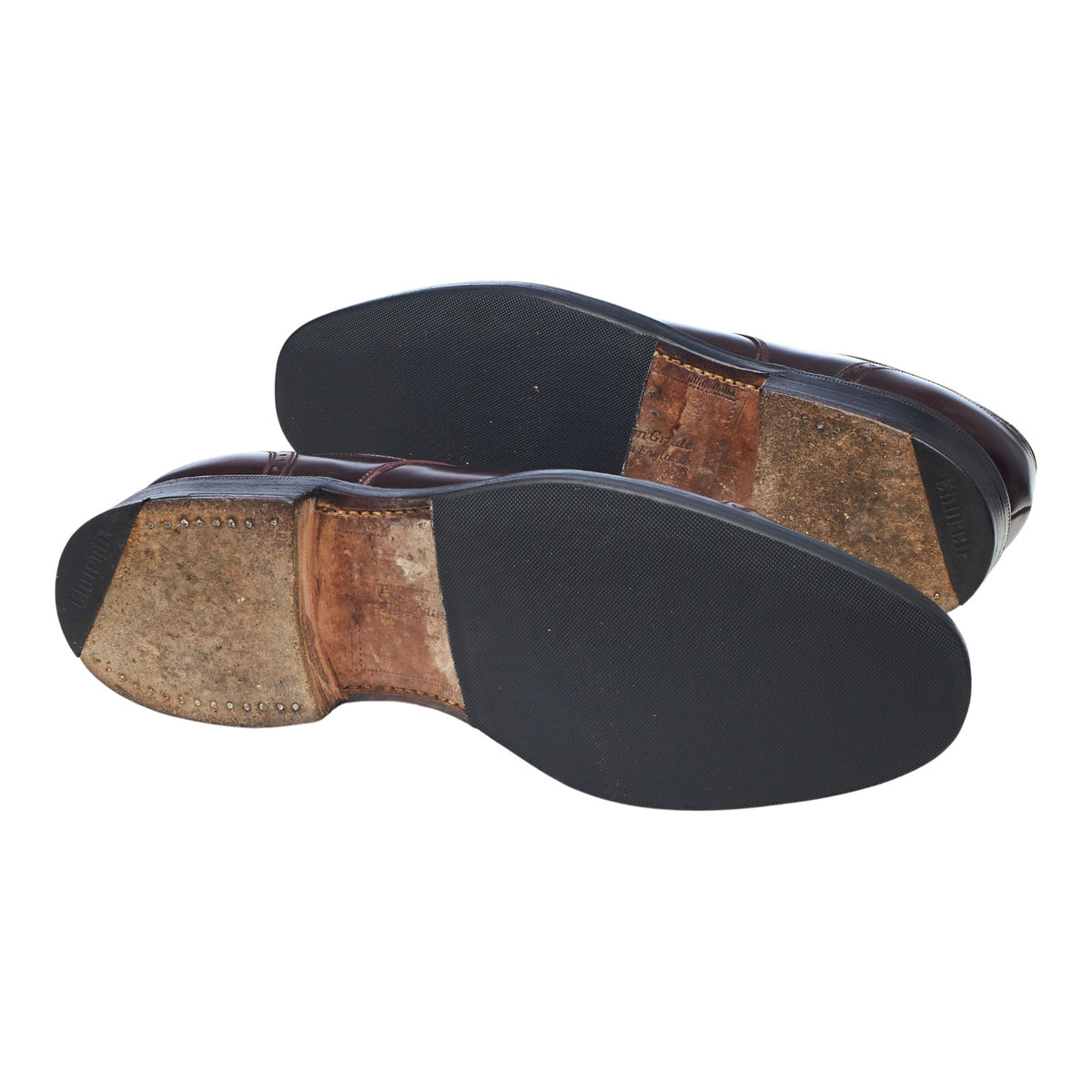 'Kingston' Burgundy Leather Derby Brogues UK 8 F