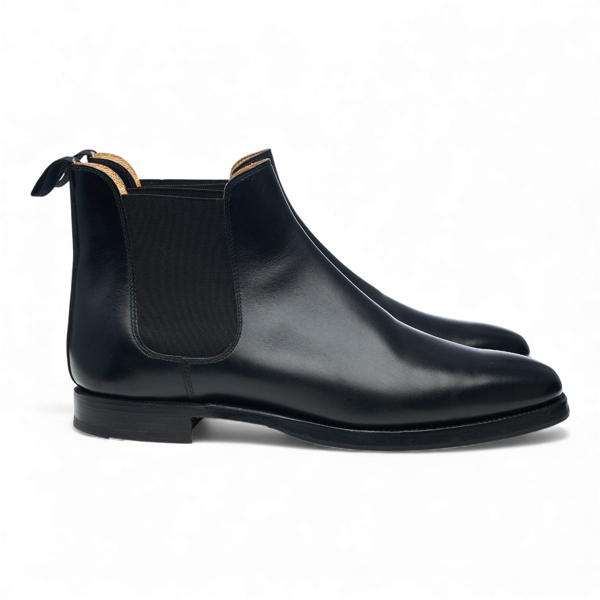 'Chelsea 3' Black Leather Chelsea Boots UK 6 E
