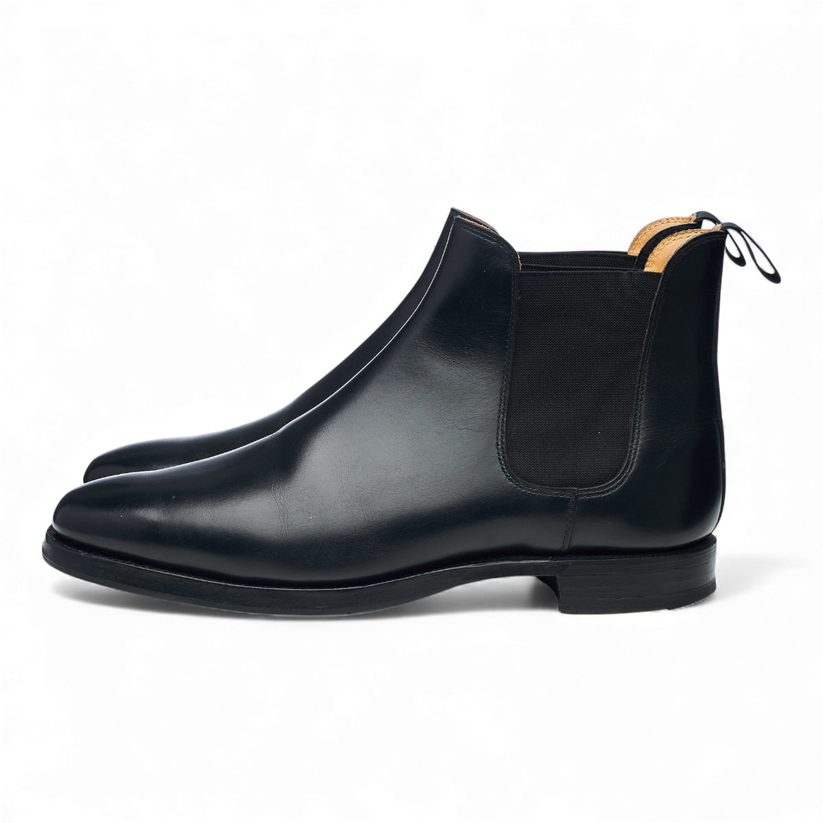 'Chelsea 3' Black Leather Chelsea Boots UK 6 E