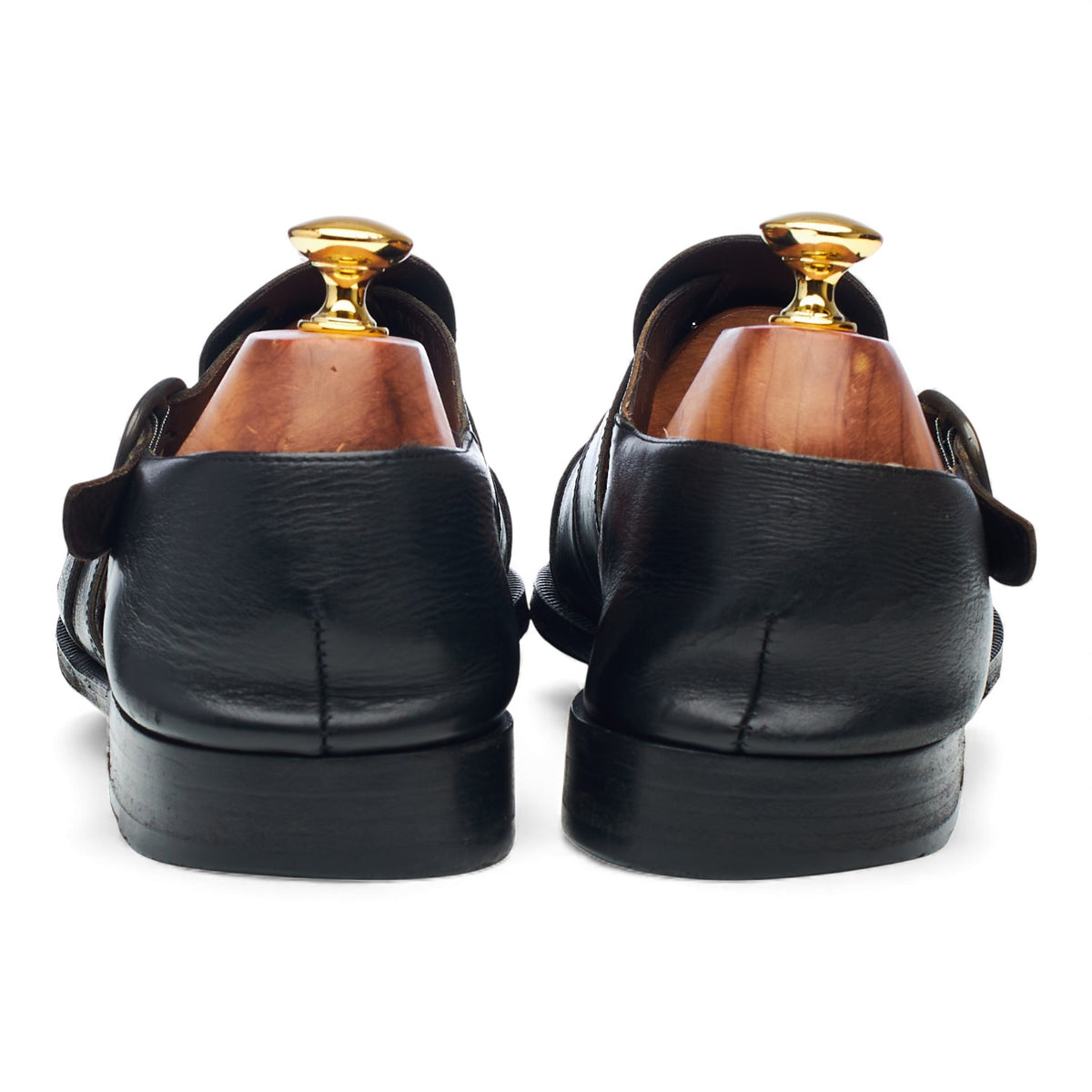 Black Leather Fisherman Sandals UK 10