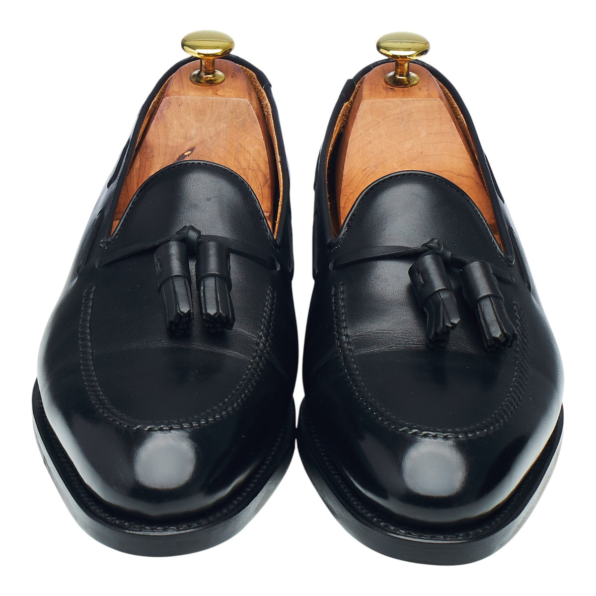 'Haller' Black Leather Tassel Loafers UK 8 E