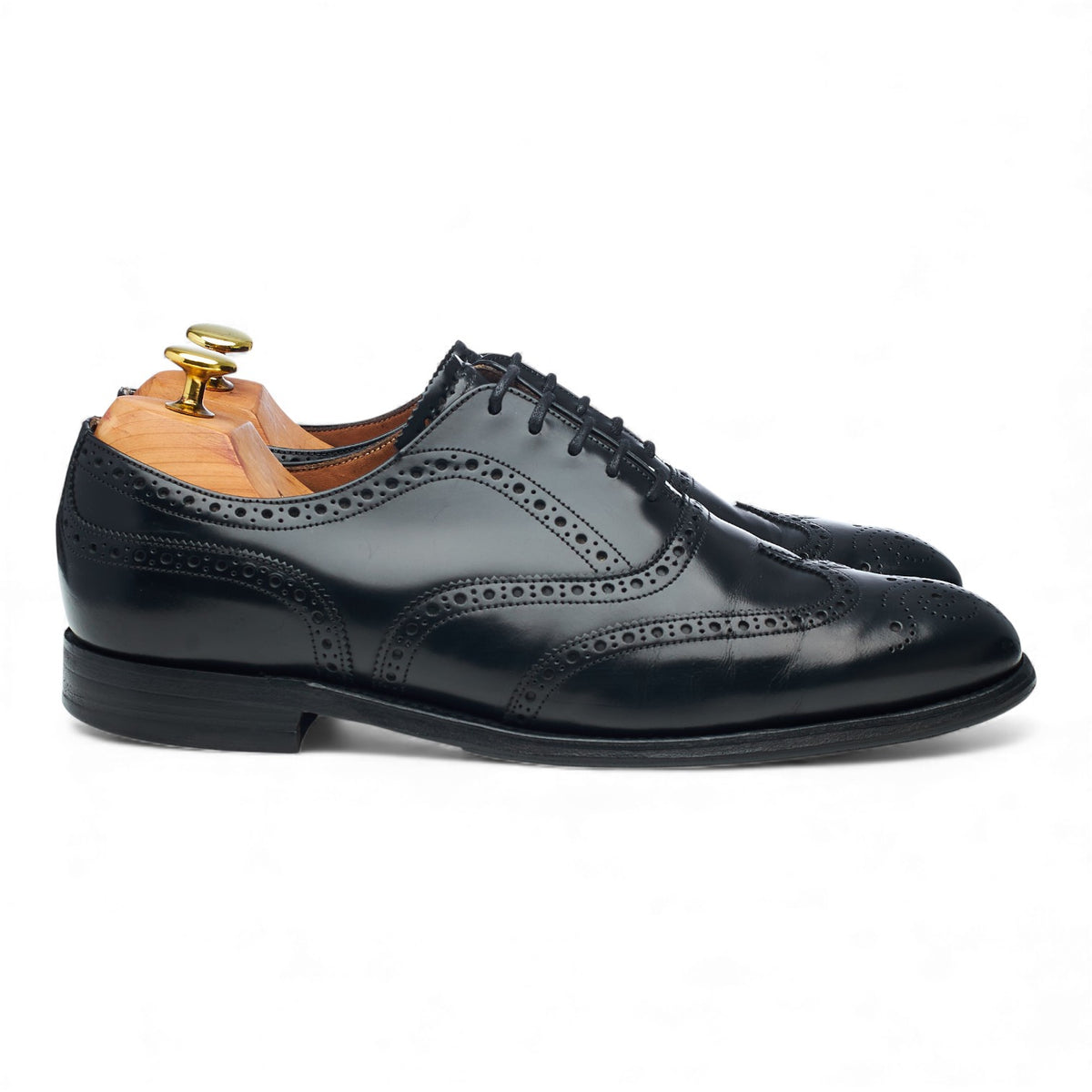 Black Leather Oxford Brogues UK 8.5 G