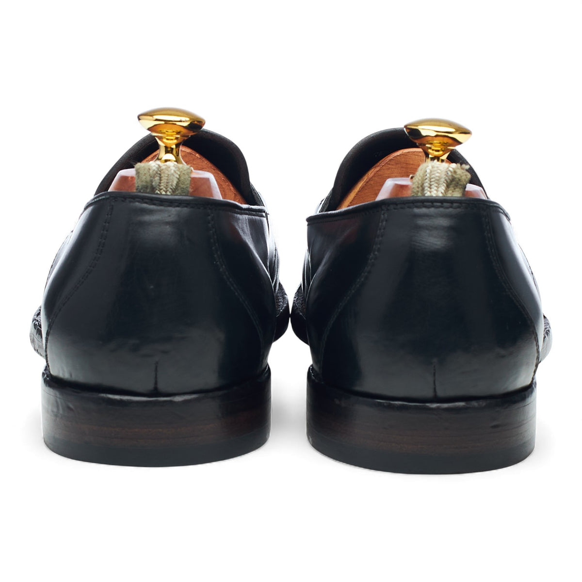 'Temple 016' Black Leather Penny Loafers UK 10 EU 44