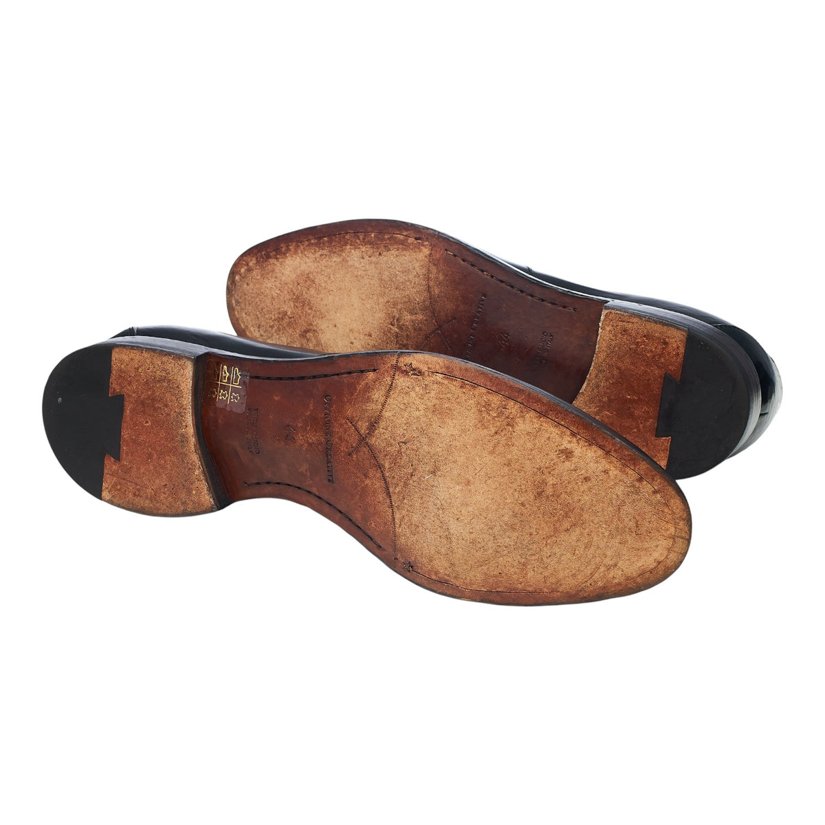 'Temple 016' Black Leather Penny Loafers UK 10 EU 44