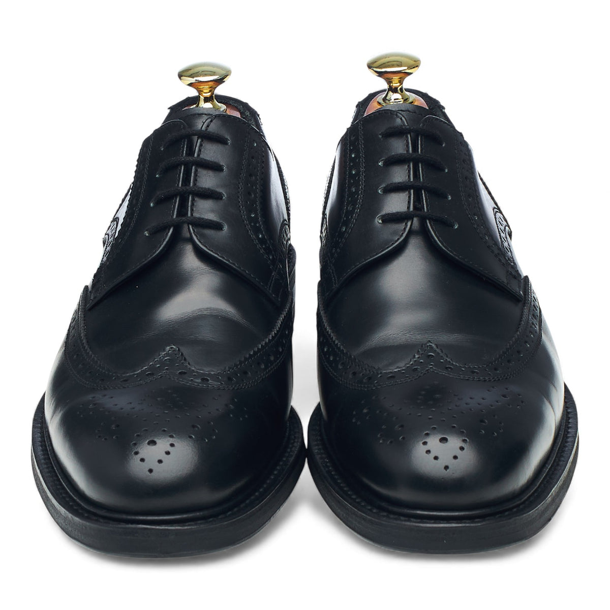 Black Leather Derby Brogues UK 7 F