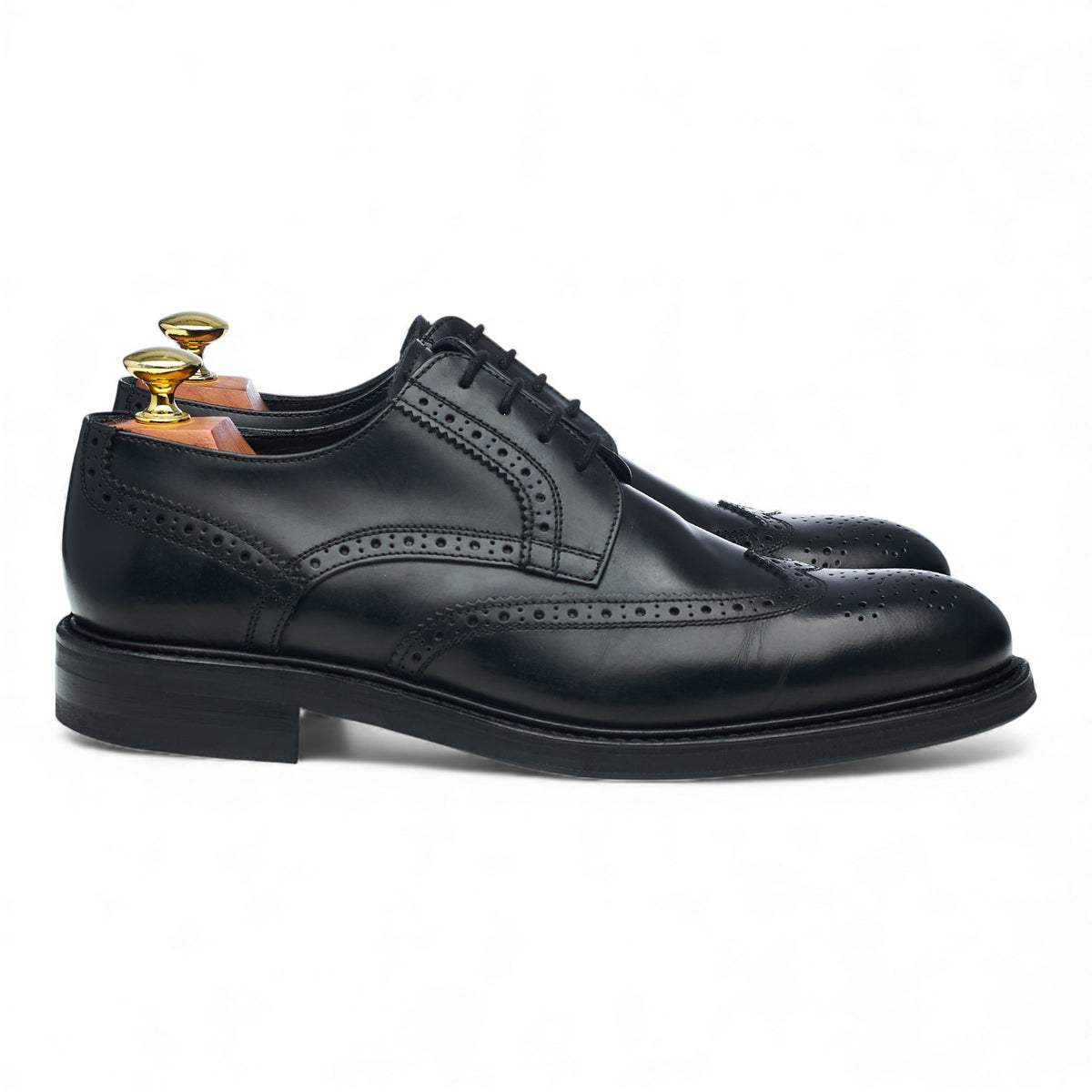 Black Leather Derby Brogues UK 7 F