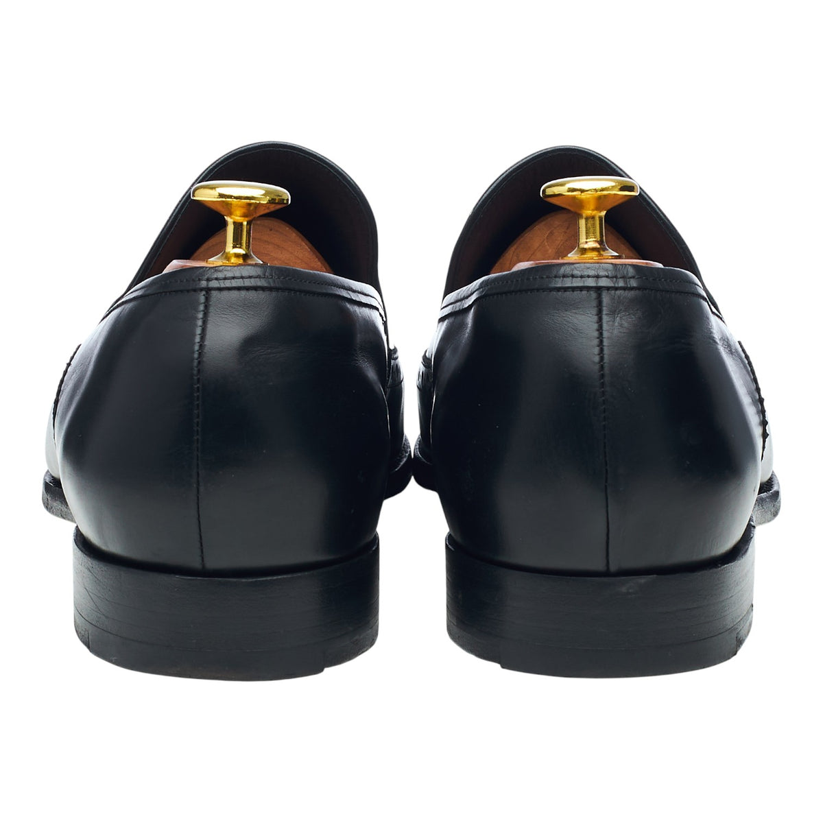 Black Leather Slip On Loafers UK 9 US 10