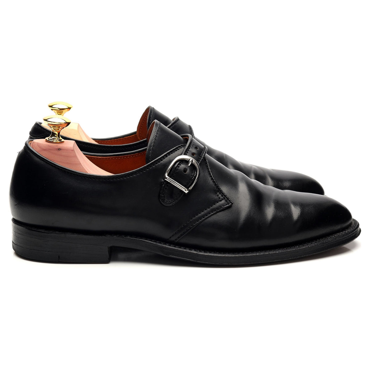 &#39;1655&#39; Black Cordovan Leather Monk Strap UK 7.5 US 8 D