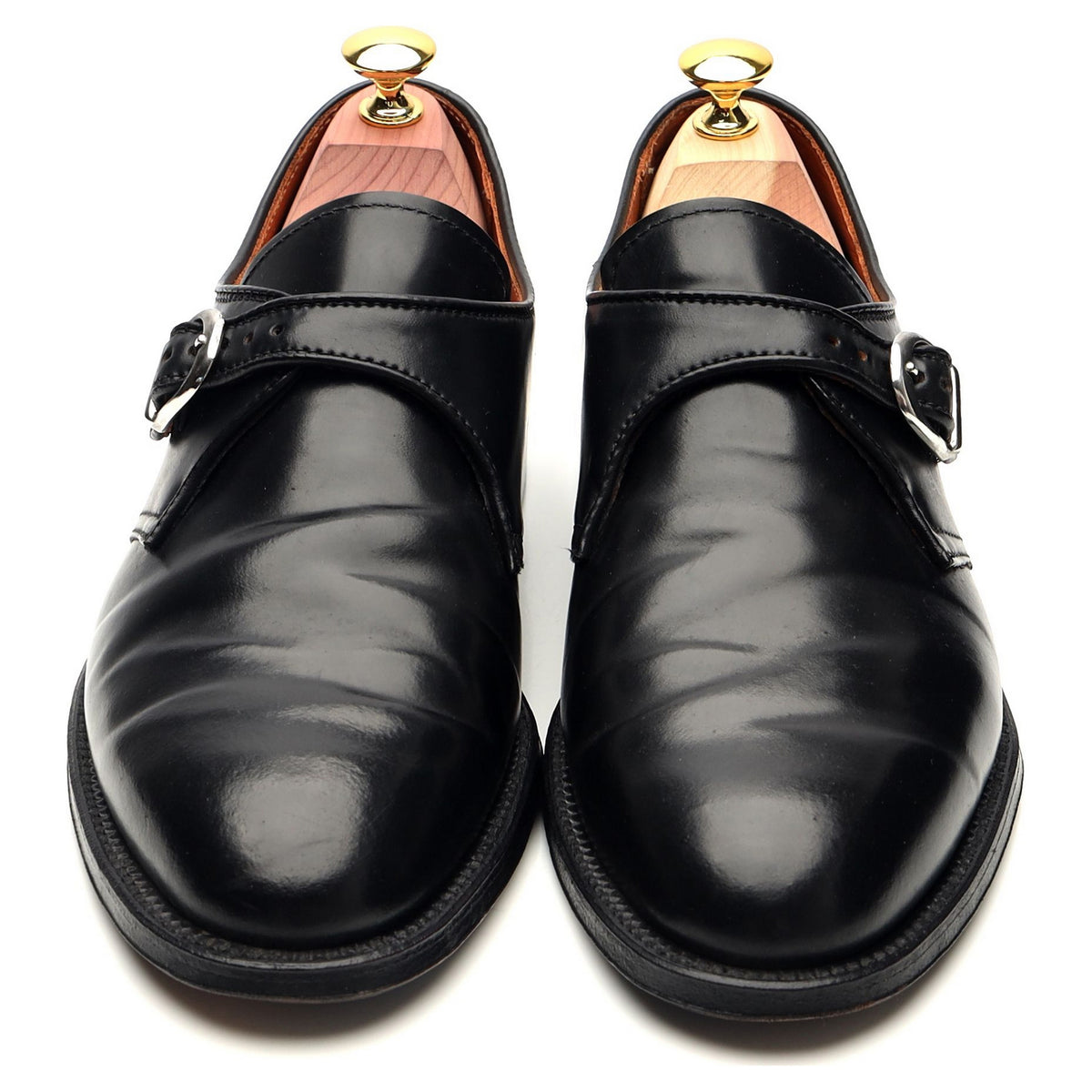 &#39;1655&#39; Black Cordovan Leather Monk Strap UK 7.5 US 8 D