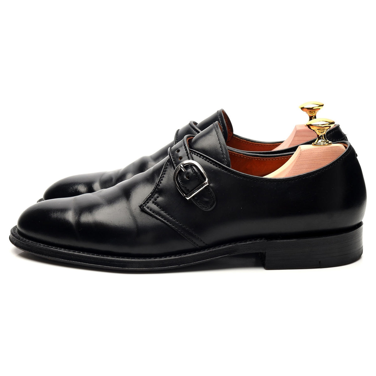 &#39;1655&#39; Black Cordovan Leather Monk Strap UK 7.5 US 8 D