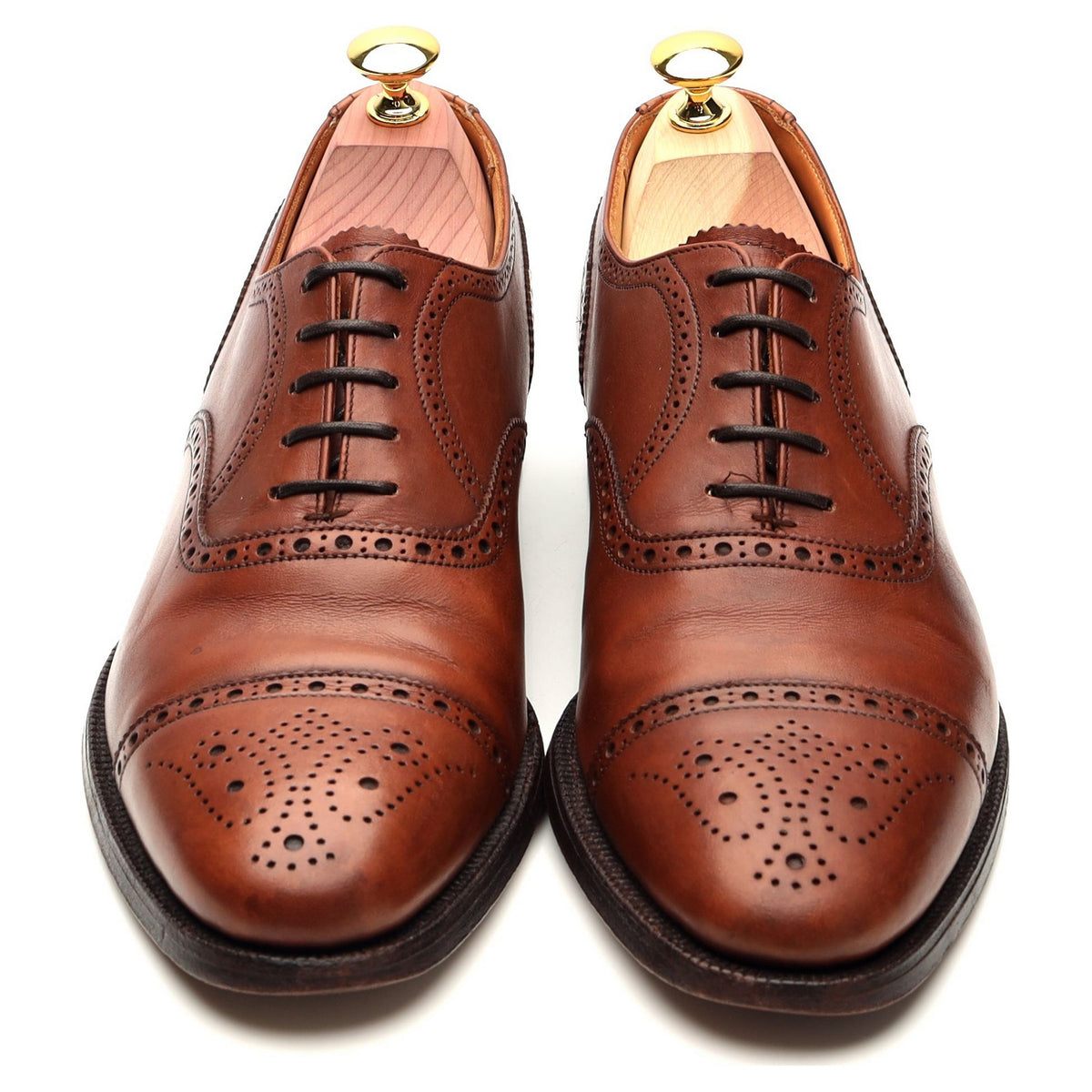 Shipton &amp; Heneage &#39;Winchester&#39; Tan Brown Leather Oxford Brogue UK 7.5 E