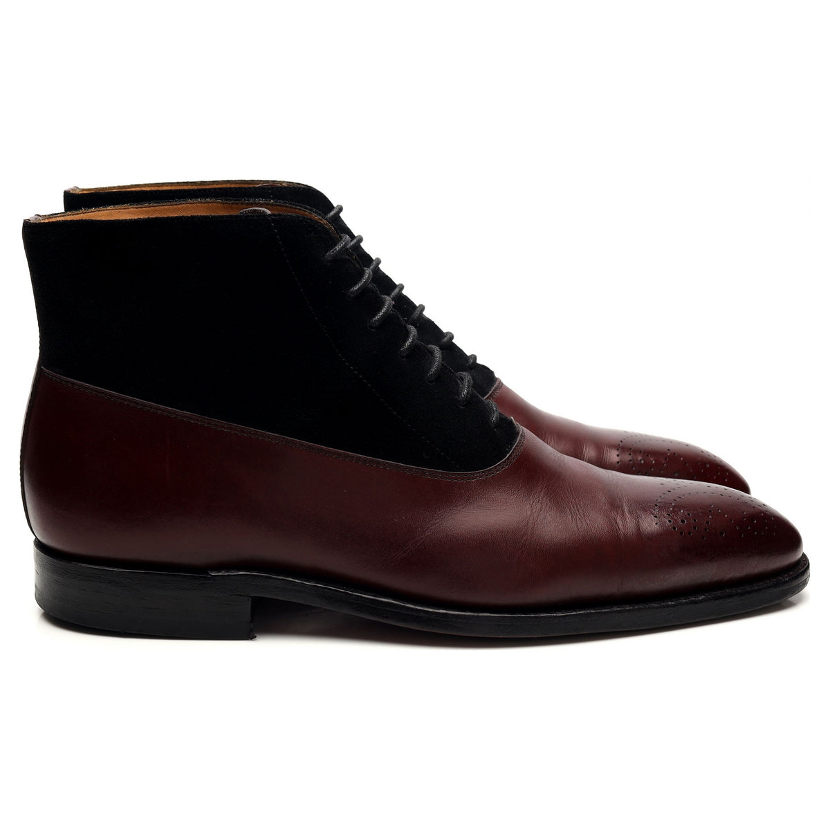 &#39;21853&#39; Burgundy Leather Boots UK 9.5