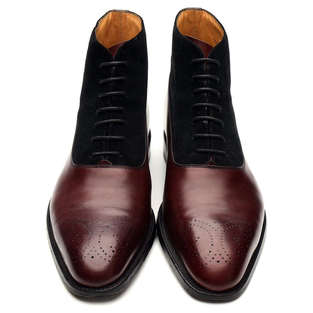 &#39;21853&#39; Burgundy Leather Boots UK 9.5