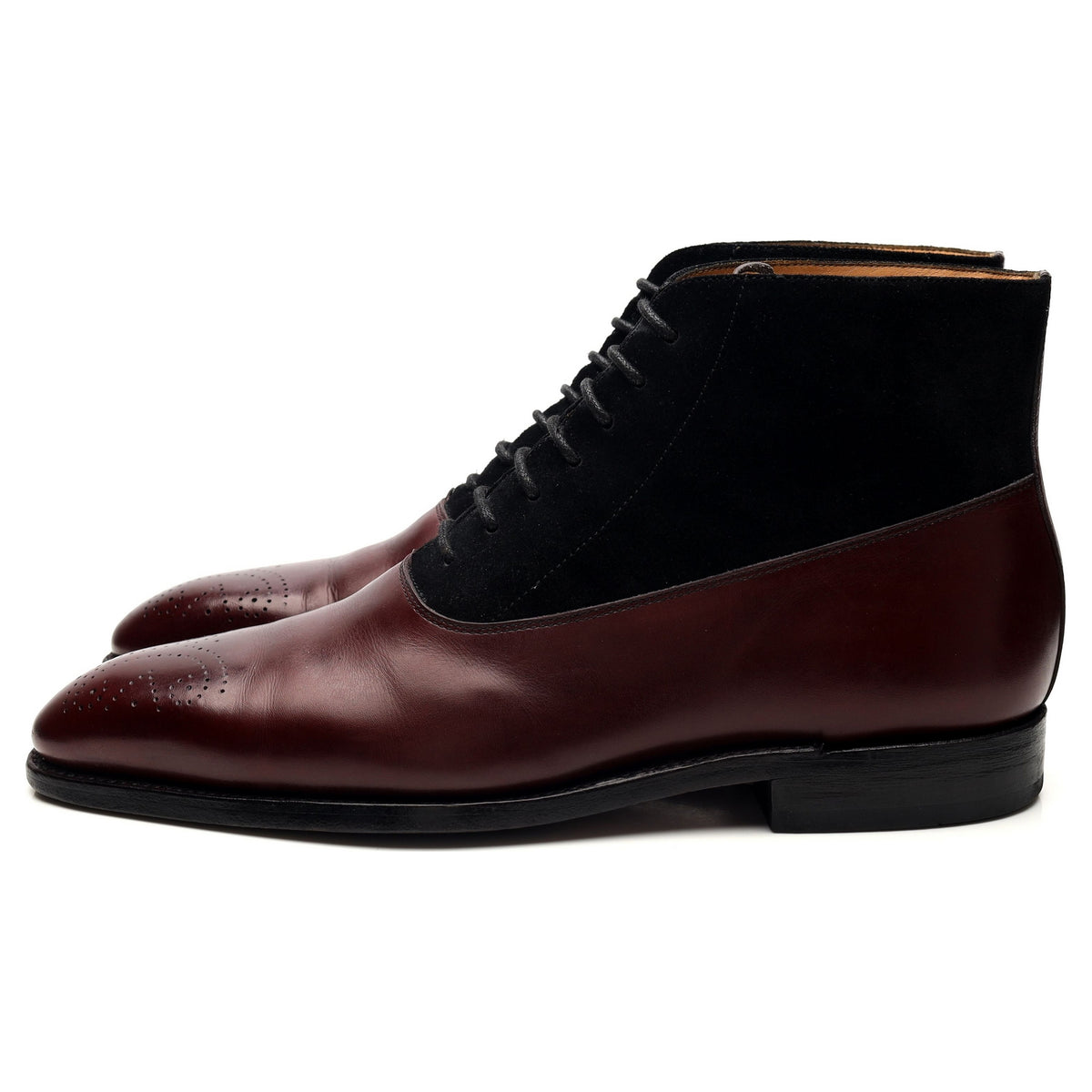 &#39;21853&#39; Burgundy Leather Boots UK 9.5