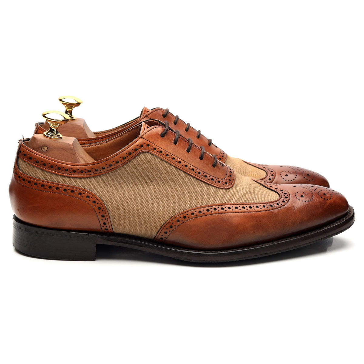 &#39;Henley&#39; Tan Brown Leather Oxford Brogues UK 6.5 F