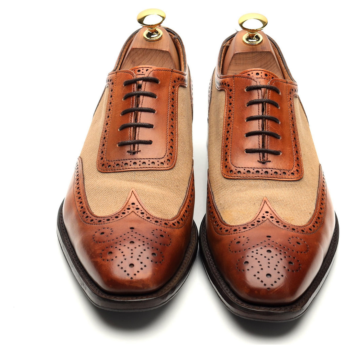 &#39;Henley&#39; Tan Brown Leather Oxford Brogues UK 6.5 F