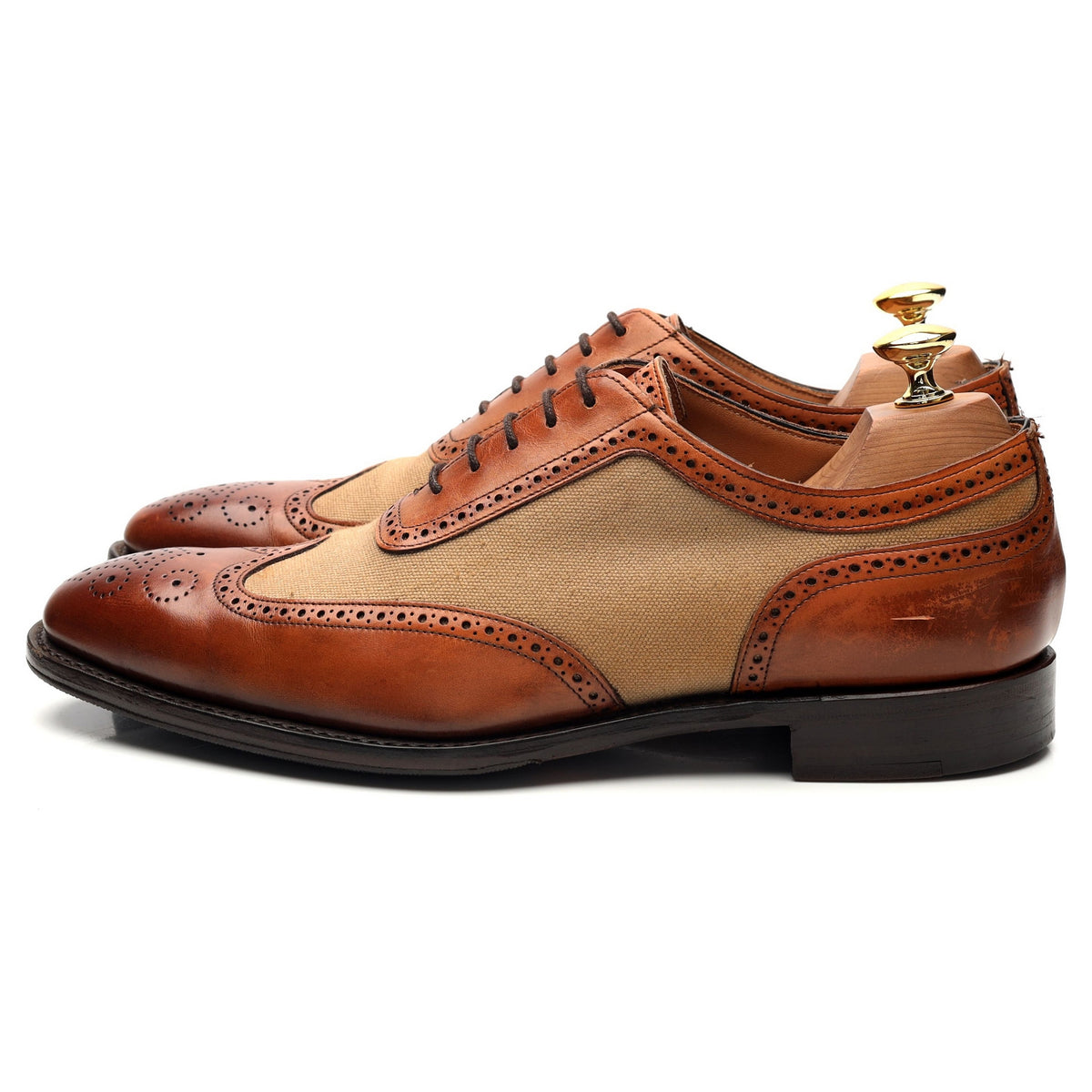 &#39;Henley&#39; Tan Brown Leather Oxford Brogues UK 6.5 F