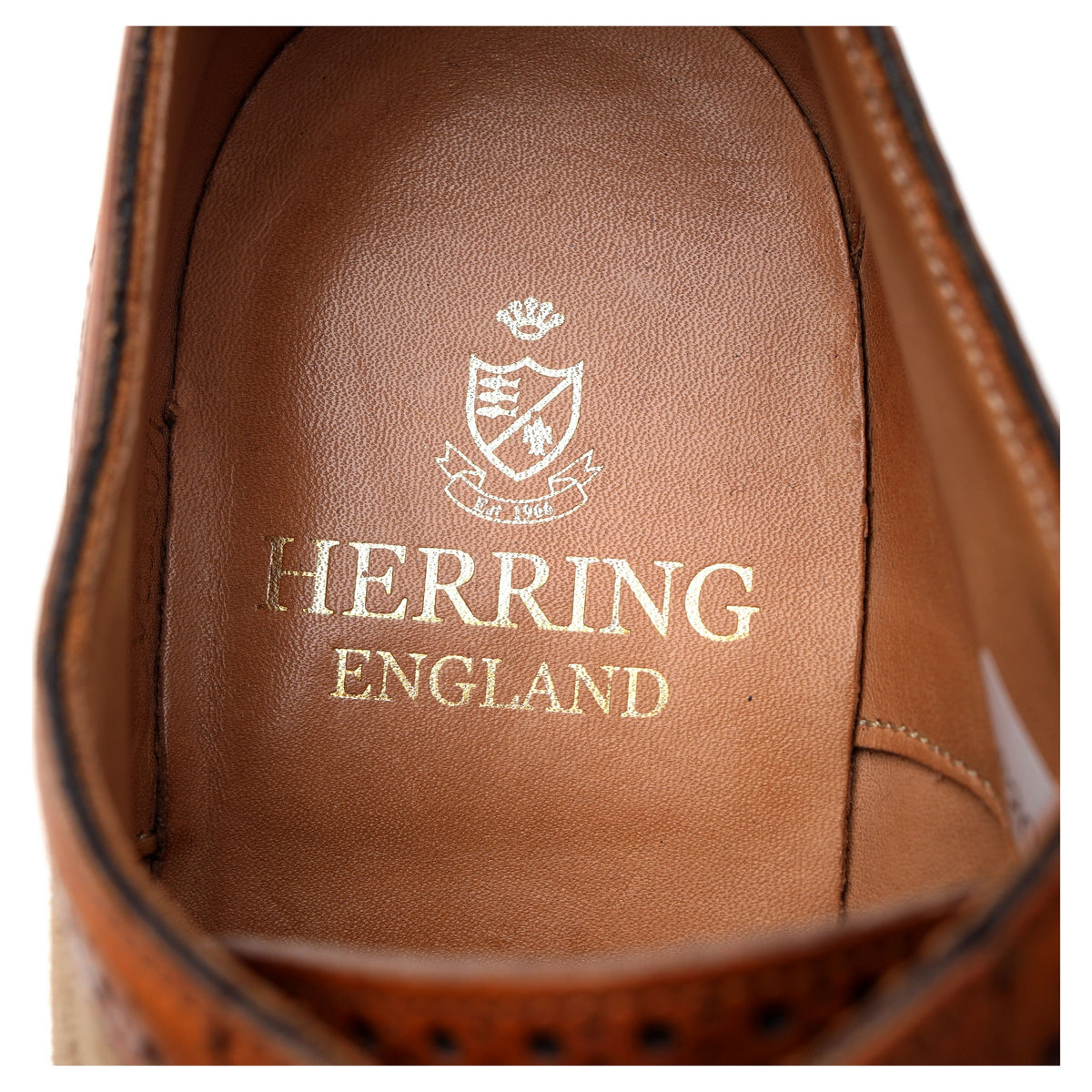 &#39;Henley&#39; Tan Brown Leather Oxford Brogues UK 6.5 F