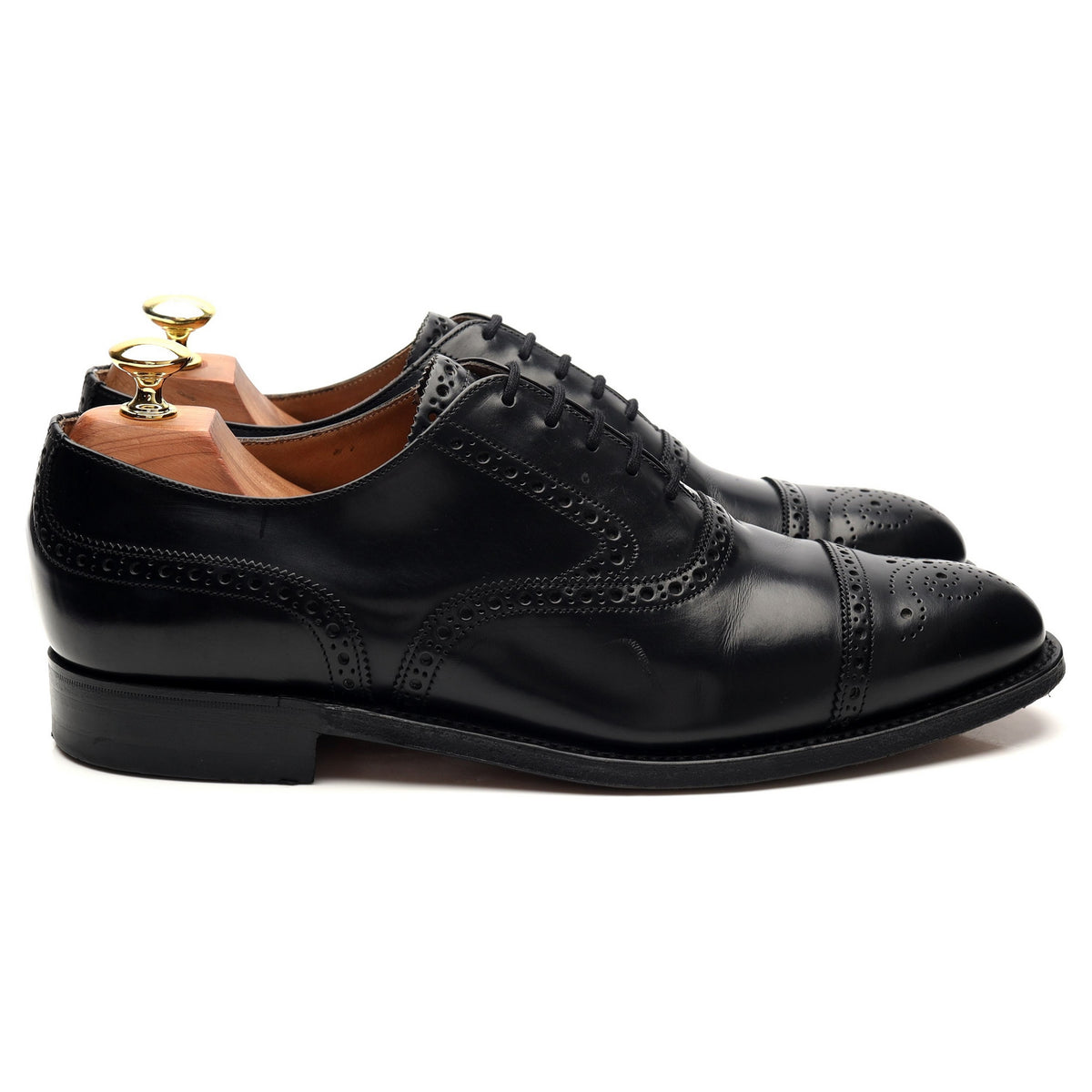 Black Leather Oxford Brogue UK 8.5 G