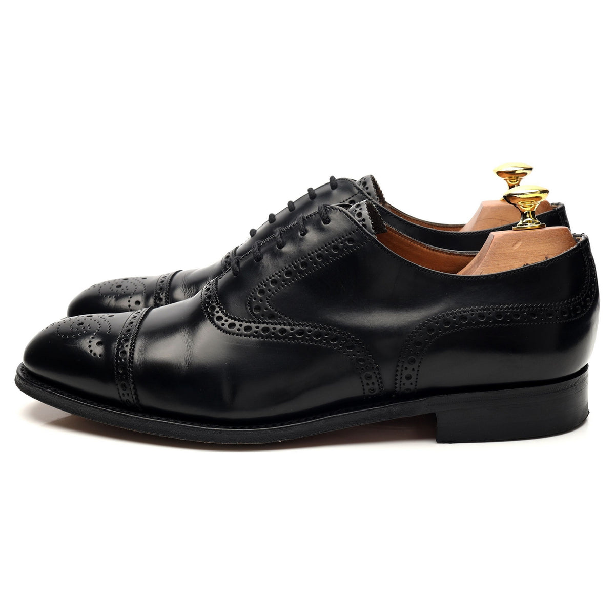 Black Leather Oxford Brogue UK 8.5 G