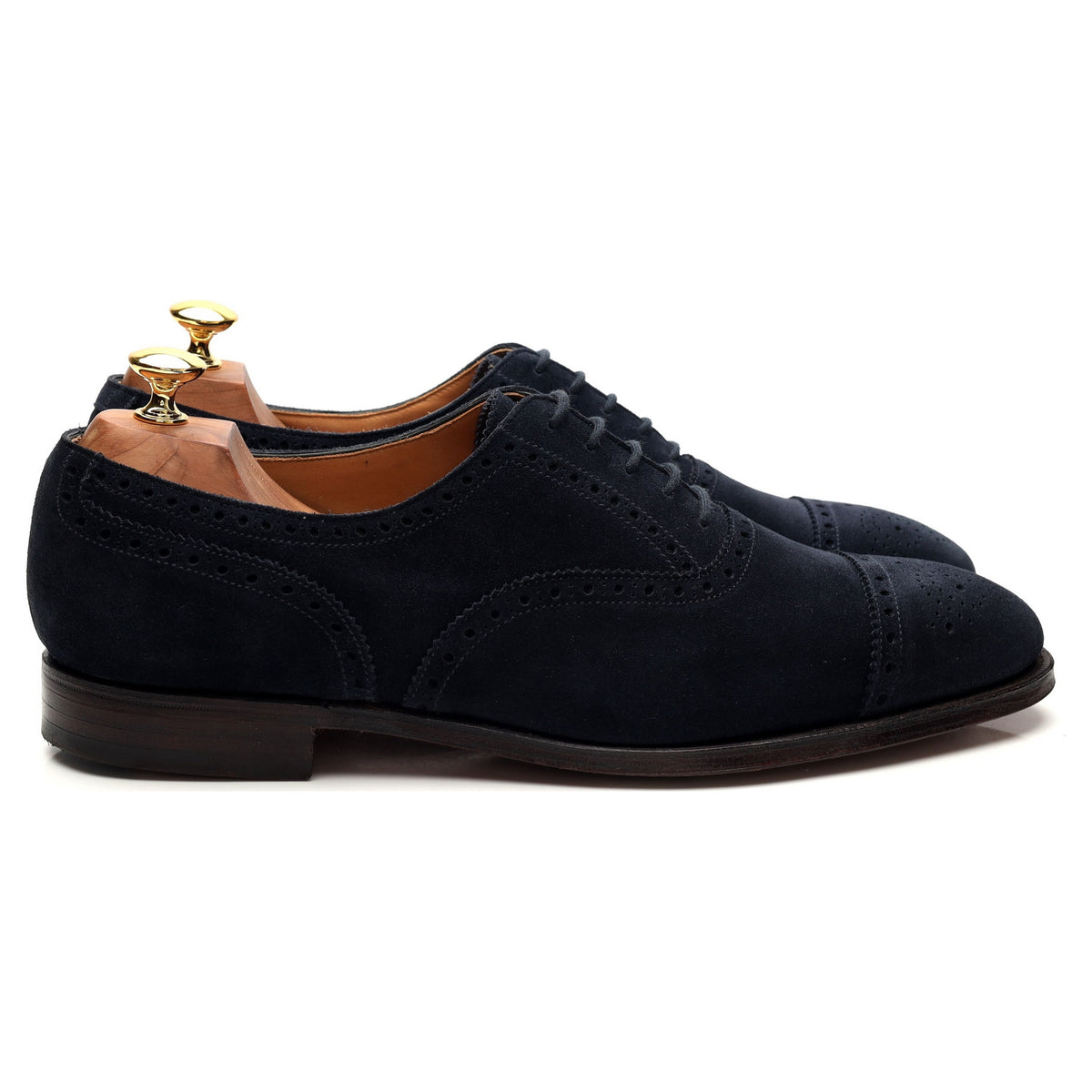 &#39;Westfield&#39; Navy Blue Suede Oxford Brogue UK 10 E