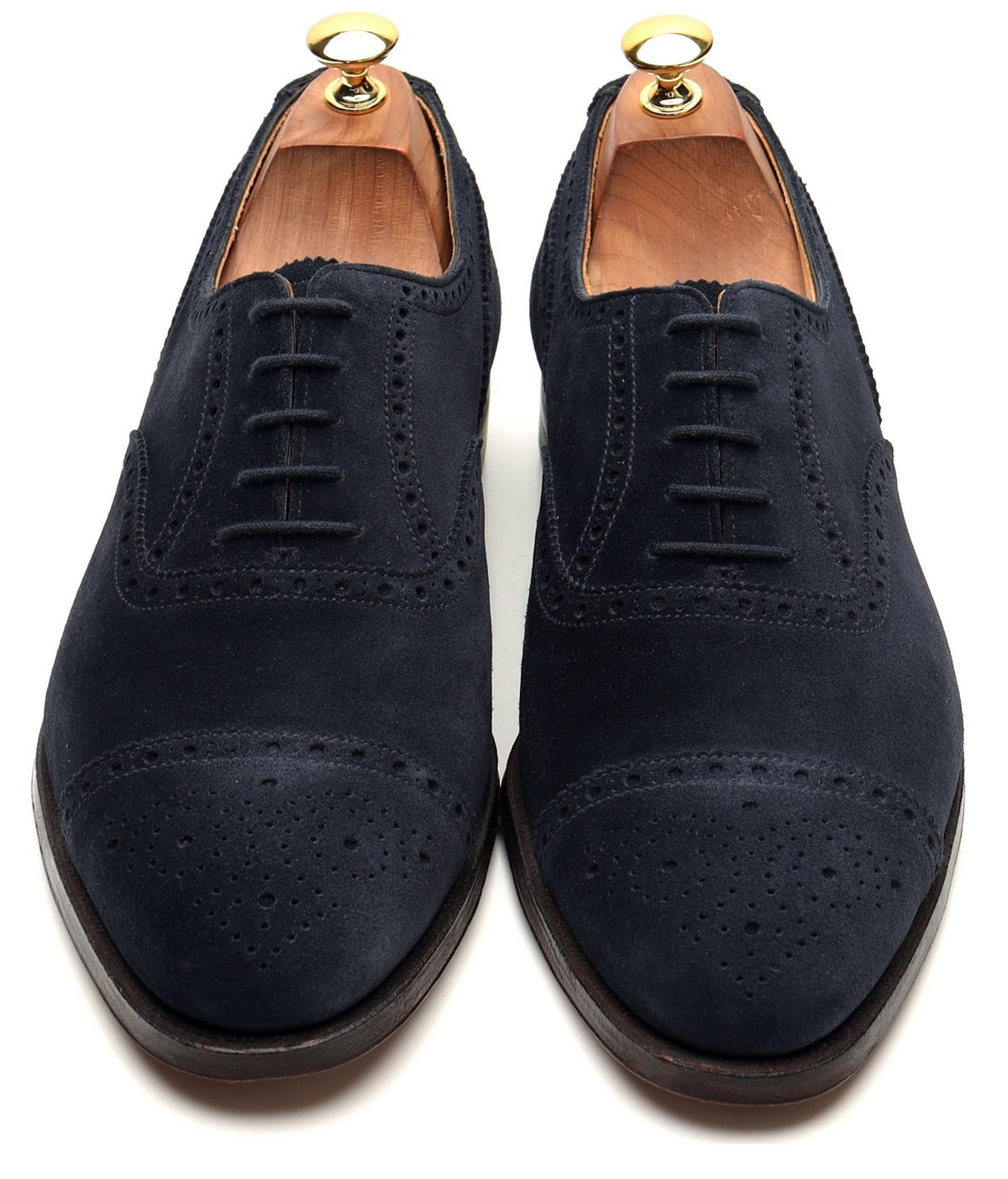 &#39;Westfield&#39; Navy Blue Suede Oxford Brogue UK 10 E