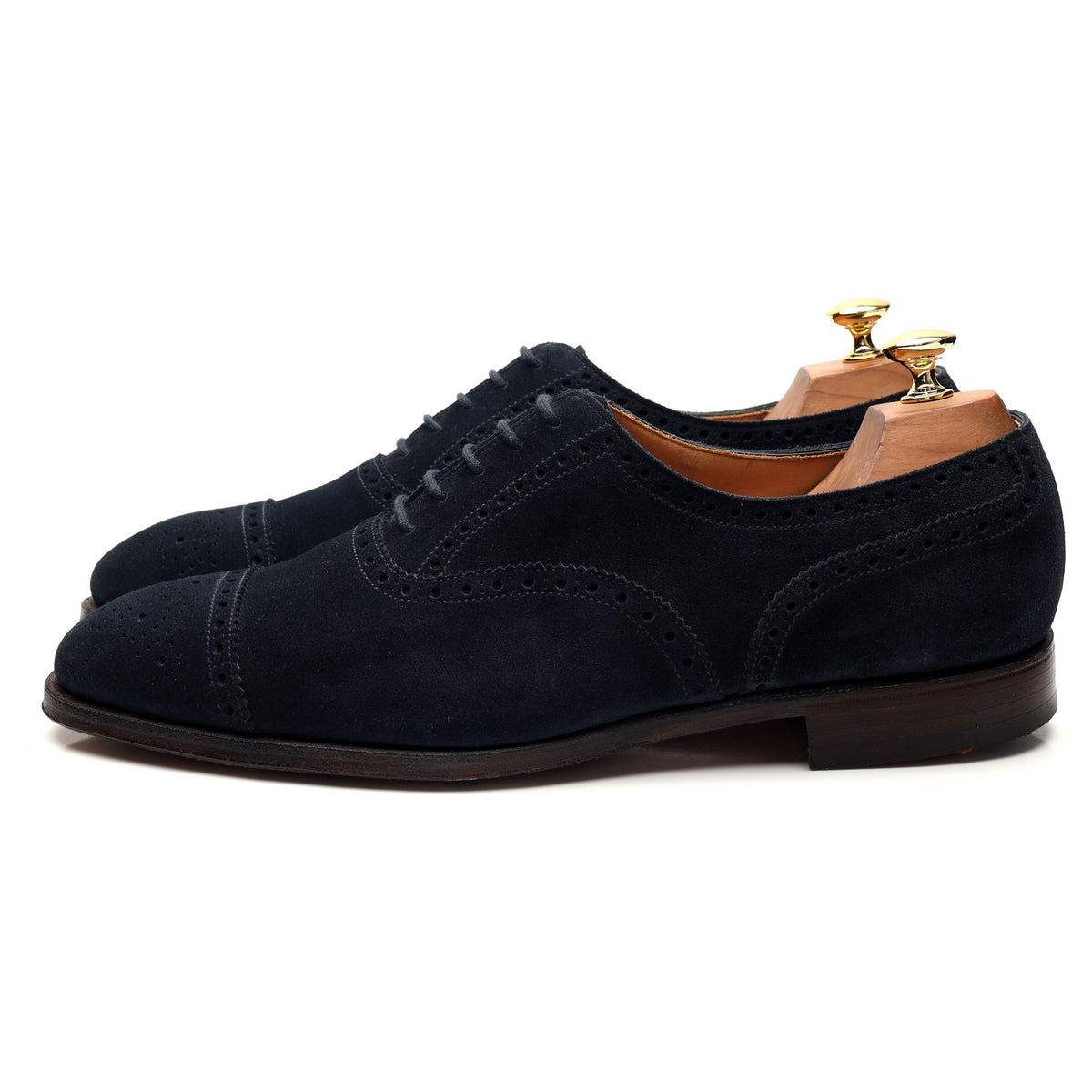 &#39;Westfield&#39; Navy Blue Suede Oxford Brogue UK 10 E