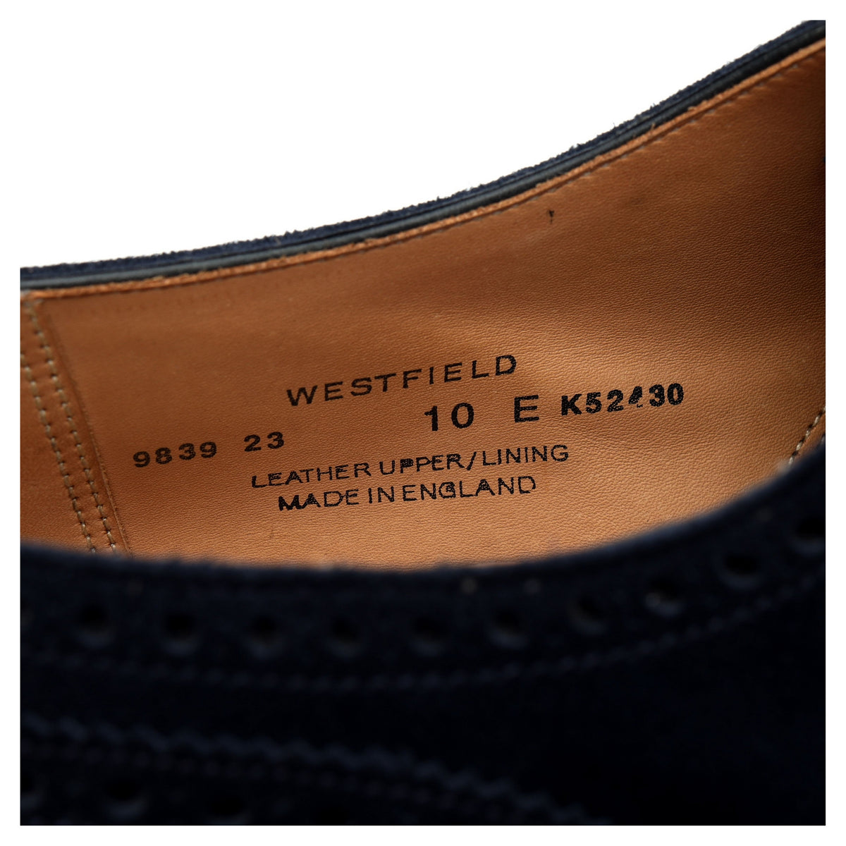 &#39;Westfield&#39; Navy Blue Suede Oxford Brogue UK 10 E