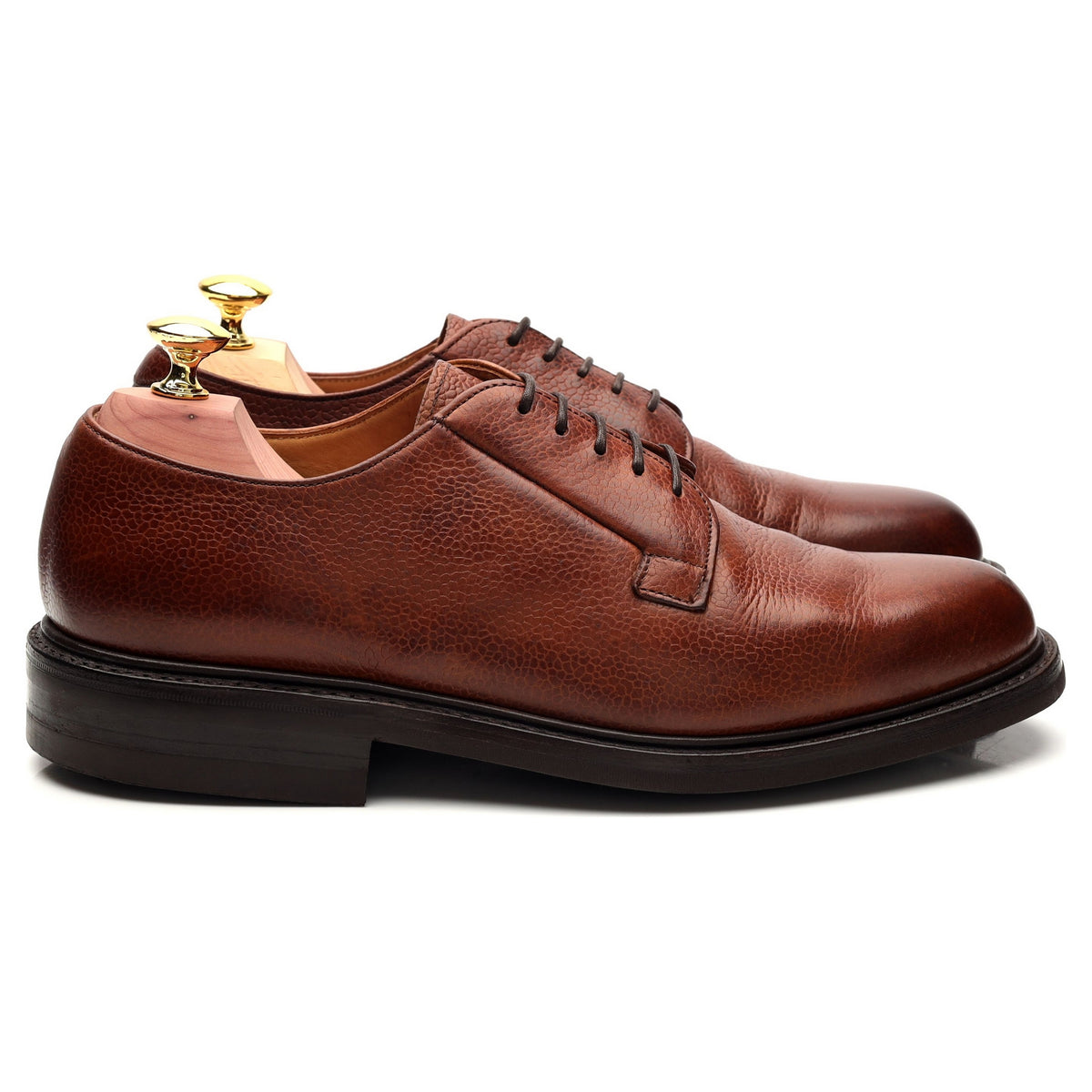 &#39;Deal&#39; Tan Brown Grain Leather Derby UK 7 F