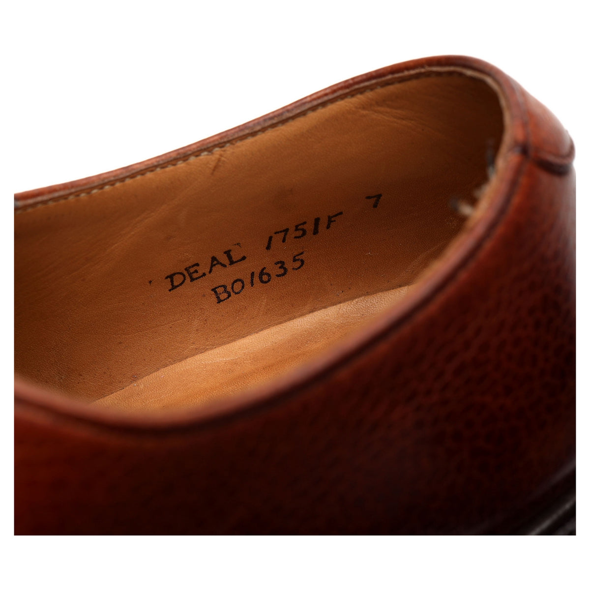 &#39;Deal&#39; Tan Brown Grain Leather Derby UK 7 F