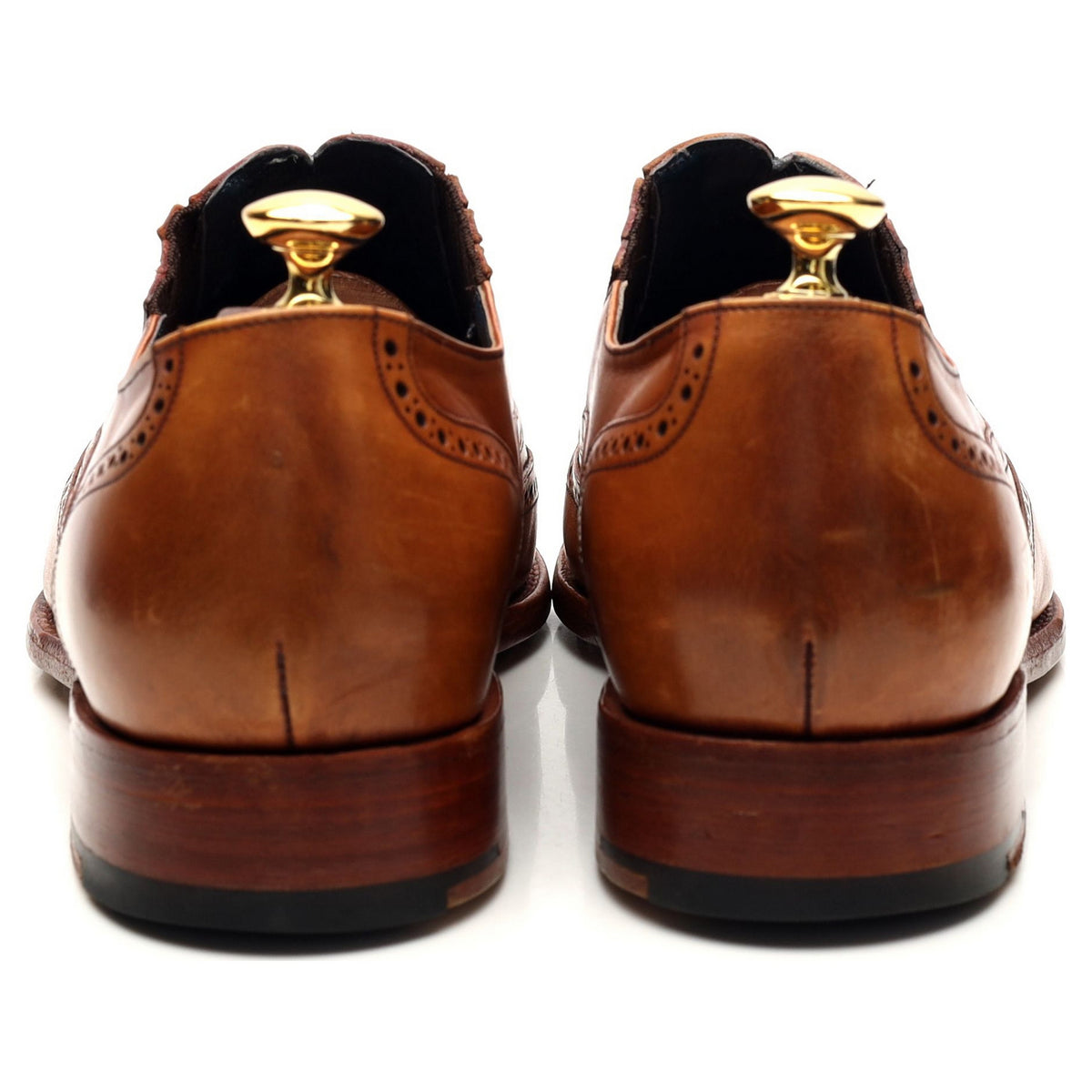 &#39;Timothy&#39; Tan Brown Leather Lazyman Slip On Brogue UK 9 F