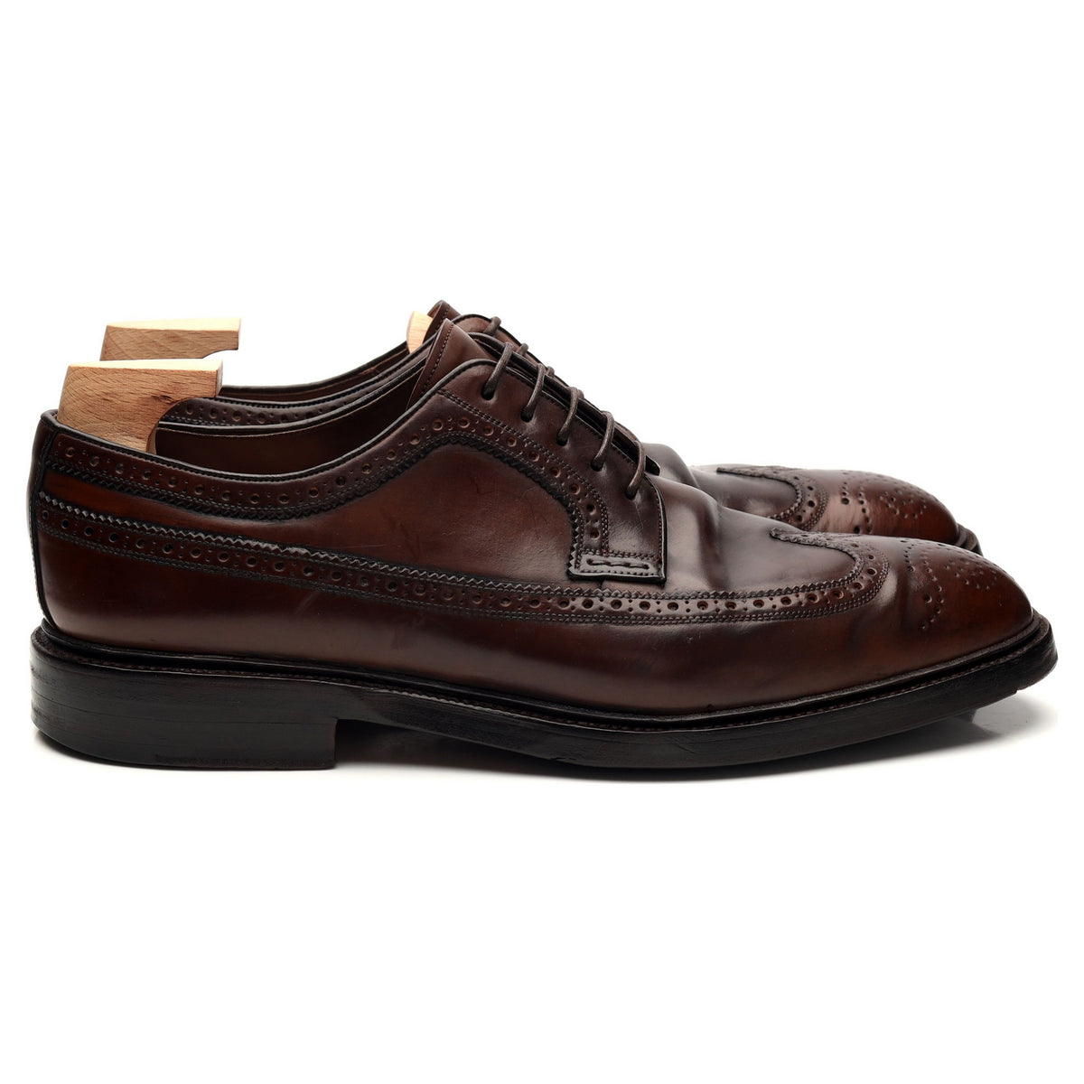 &#39;532&#39; Burgundy Cordovan Leather Derby Brogue UK 9