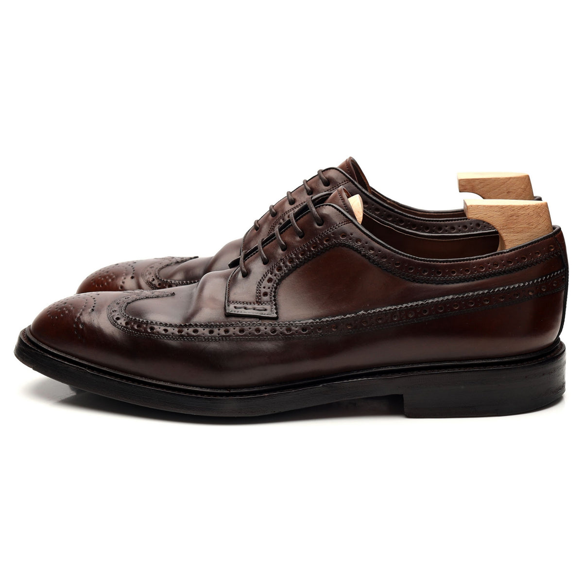 &#39;532&#39; Burgundy Cordovan Leather Derby Brogue UK 9