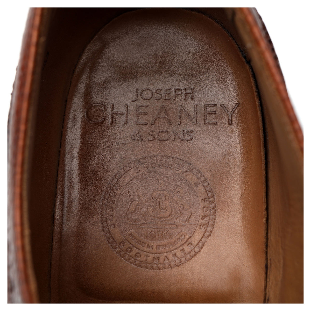 &#39;Romney&#39; Tan Brown Grain Leather Derby Brogue UK 9 F