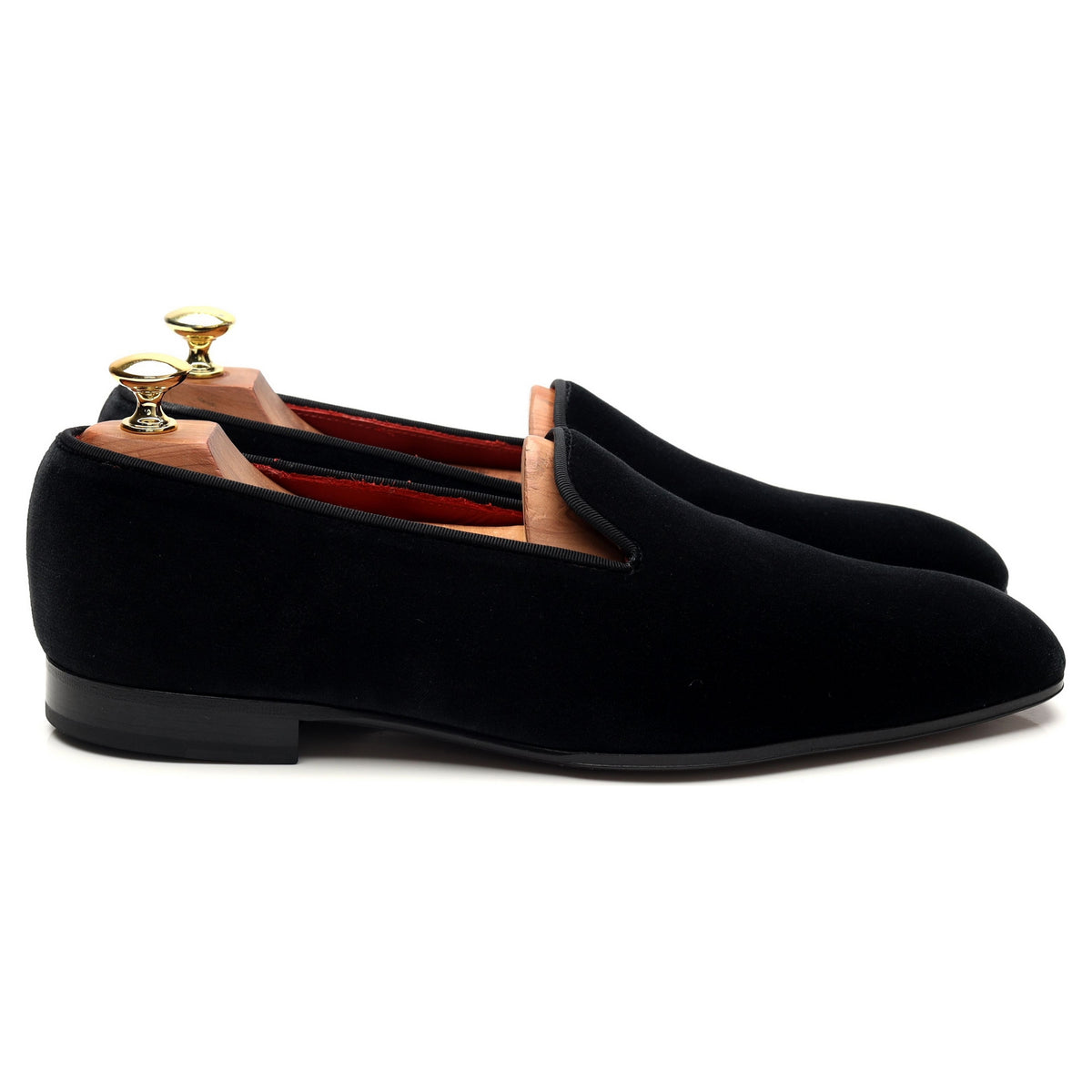 &#39;Ronald&#39; Black Velvet Slipper UK 8.5 E