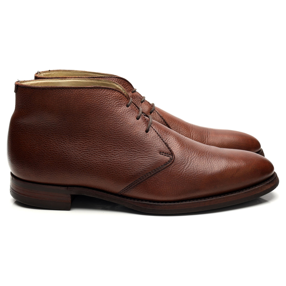 &#39;Orkney&#39; Brown Grain Leather Chukka Boots UK 9.5 F