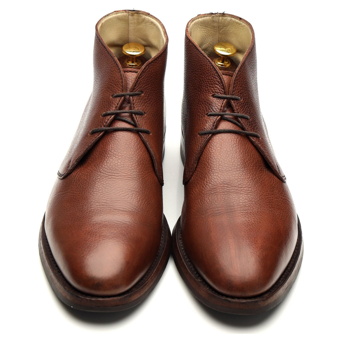 &#39;Orkney&#39; Brown Grain Leather Chukka Boots UK 9.5 F