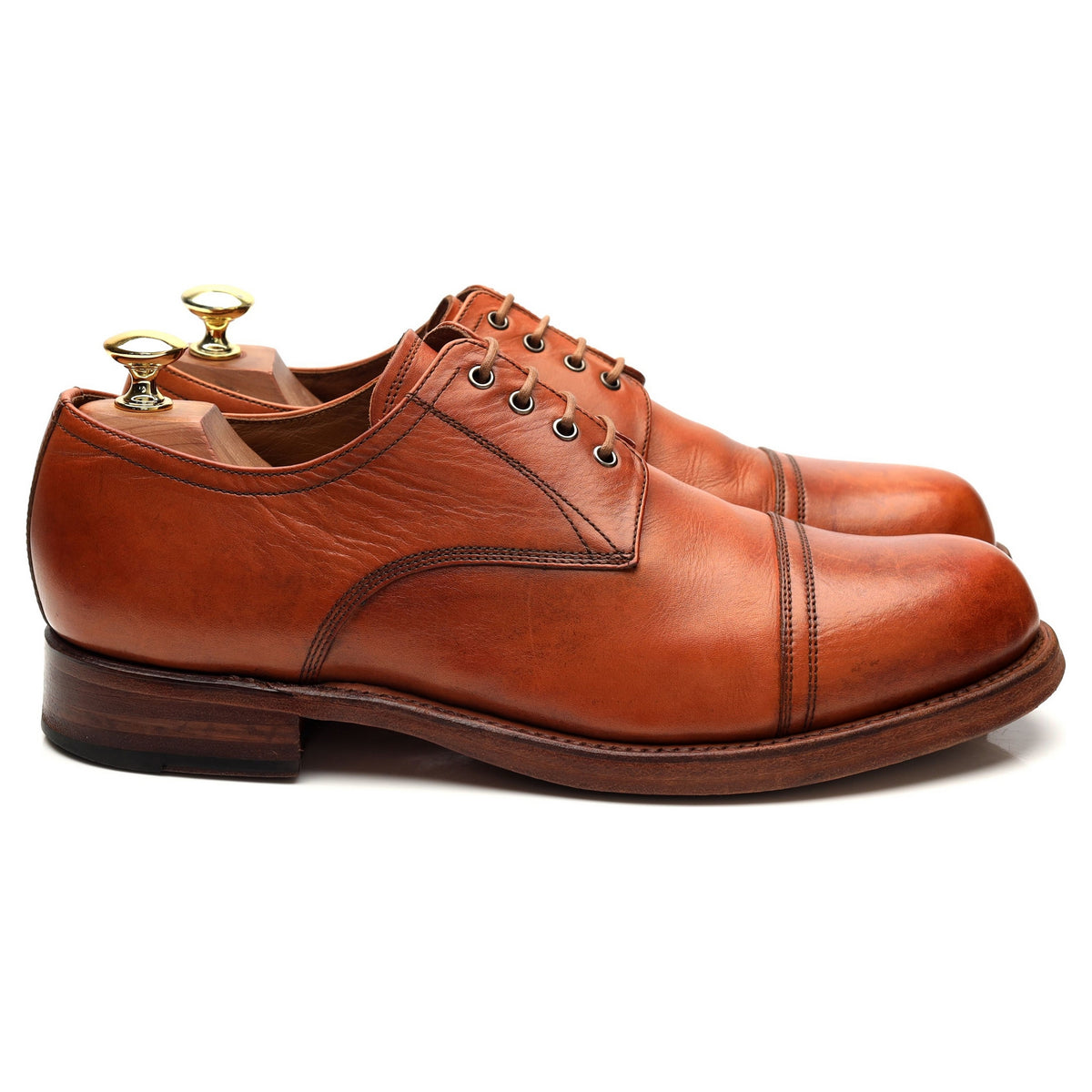 &#39;Rhys&#39; Tan Brown Leather Derby UK 8 F