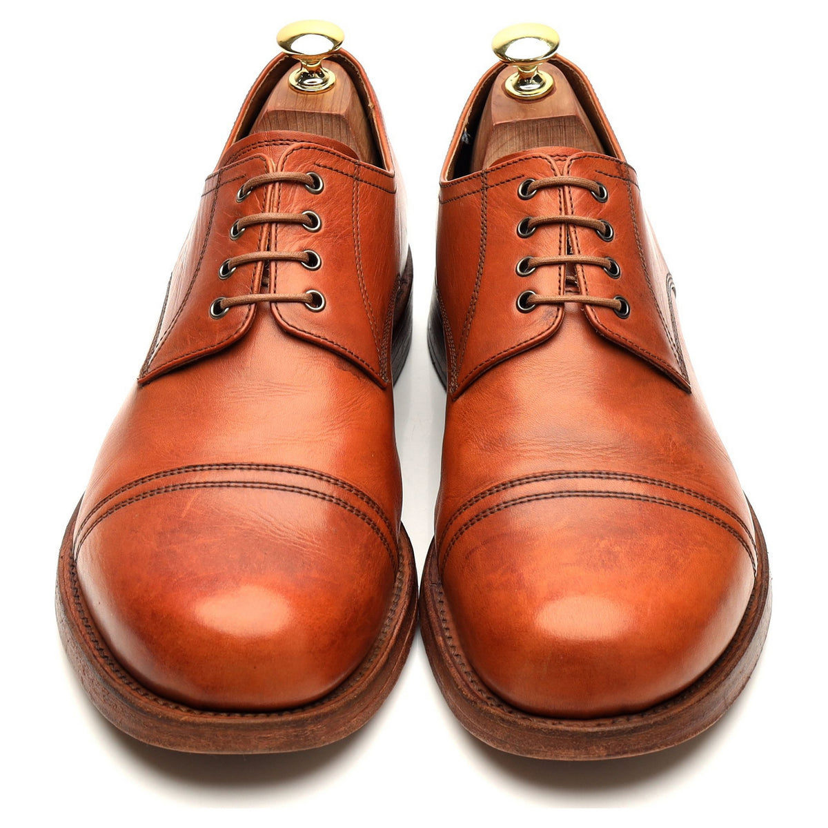 &#39;Rhys&#39; Tan Brown Leather Derby UK 8 F