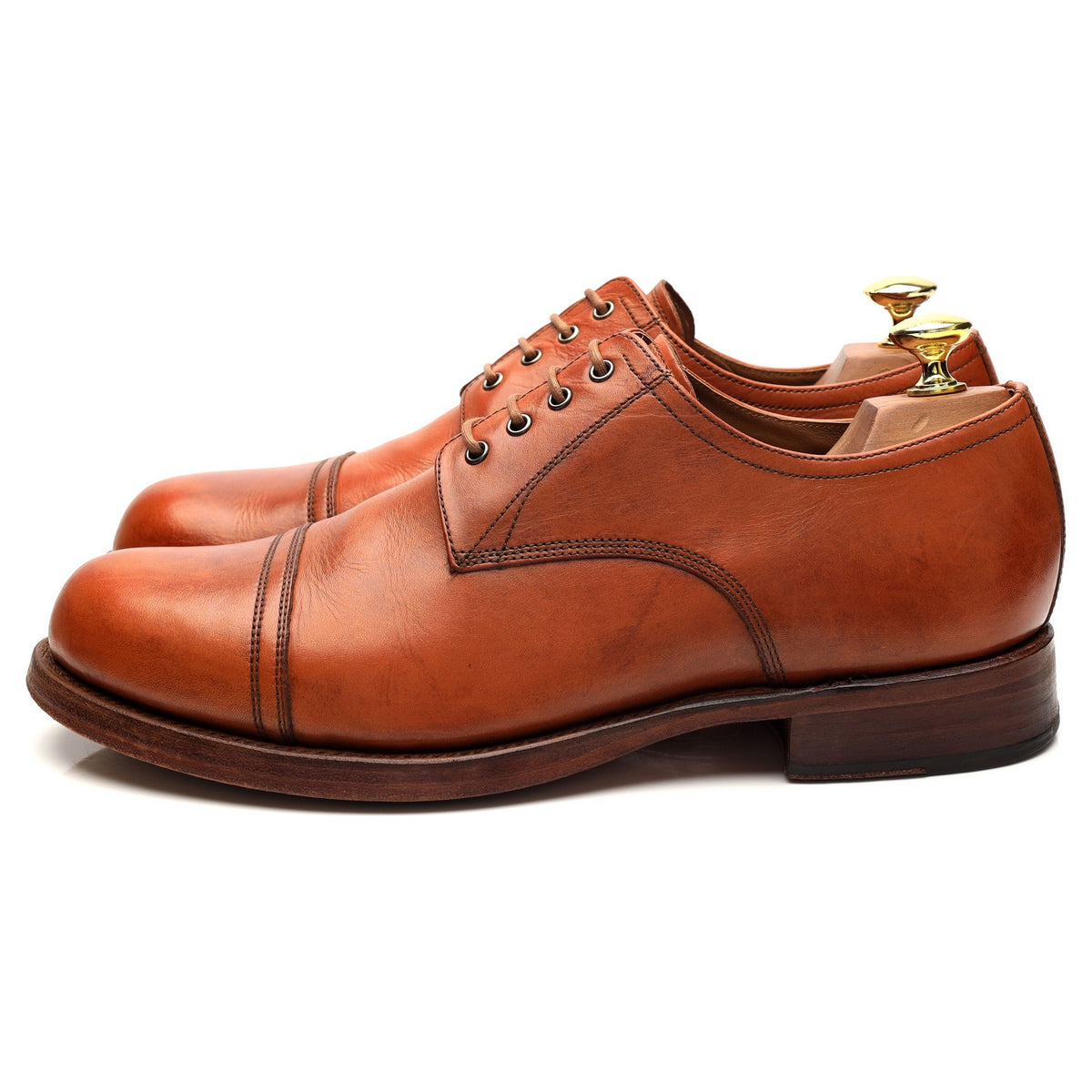 &#39;Rhys&#39; Tan Brown Leather Derby UK 8 F