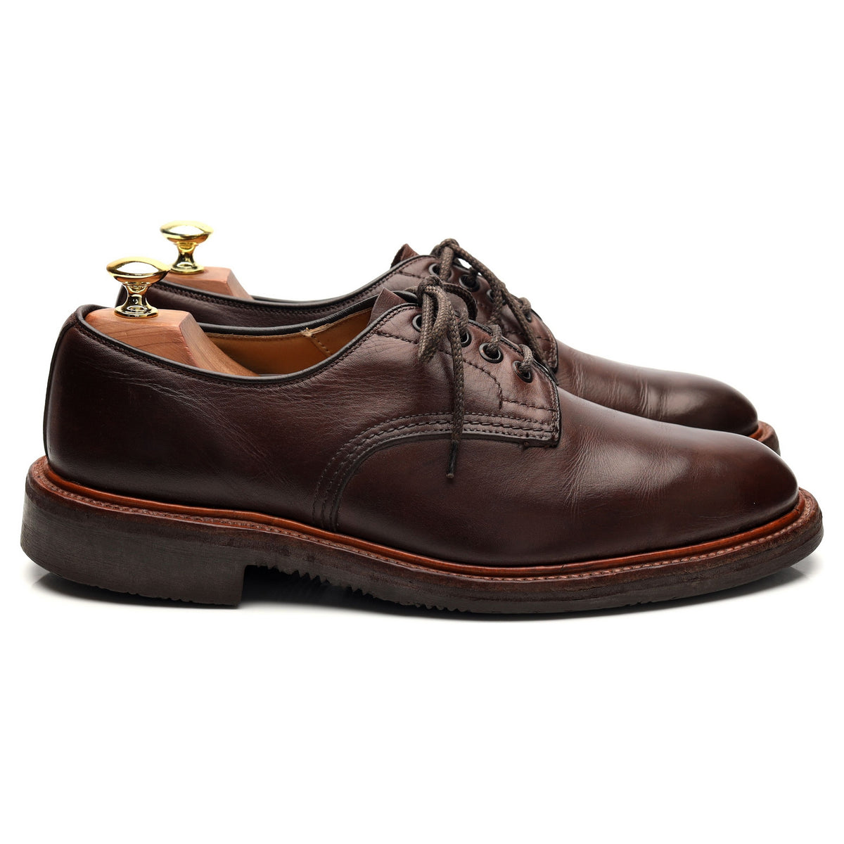 &#39;Alvin&#39; Dark Brown Leather Derby UK 8