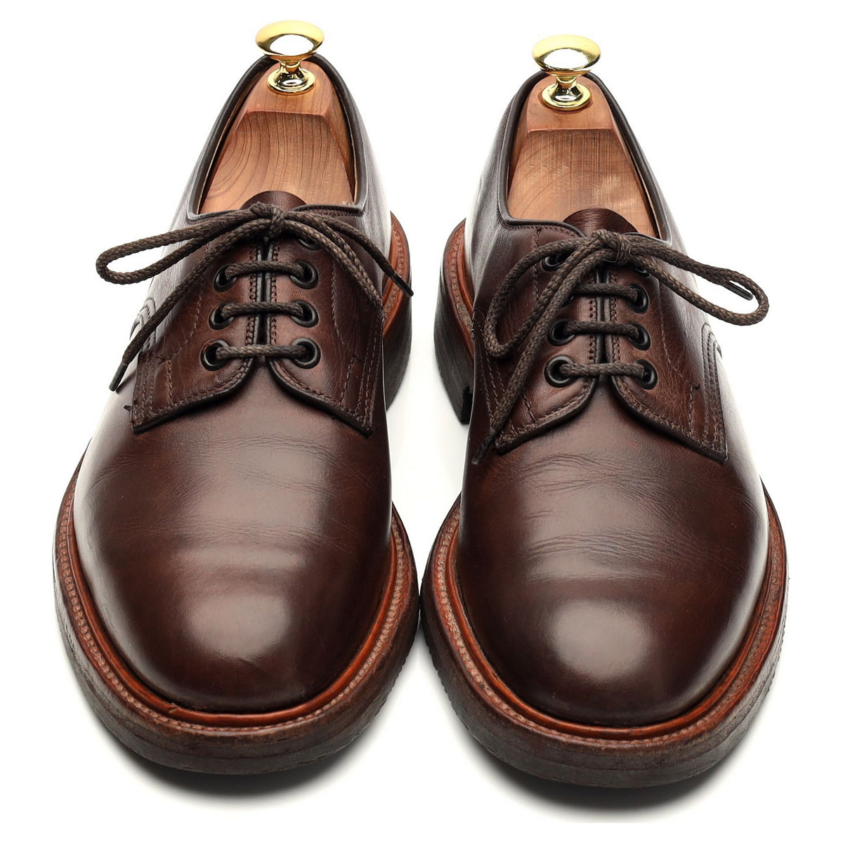 &#39;Alvin&#39; Dark Brown Leather Derby UK 8