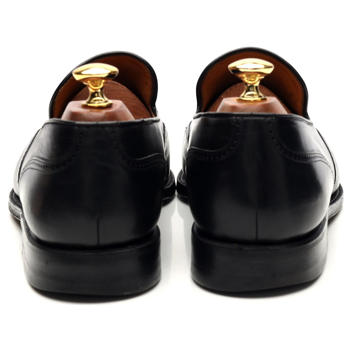 Black Leather Tassel Loafer UK 9.5