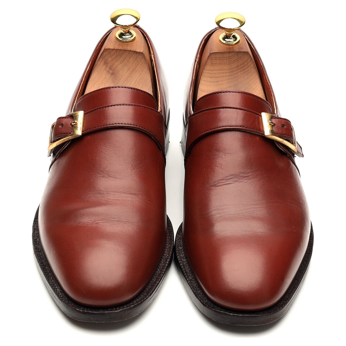 &#39;Presley&#39; Tan Brown Leather Single Monk Strap UK 6 F