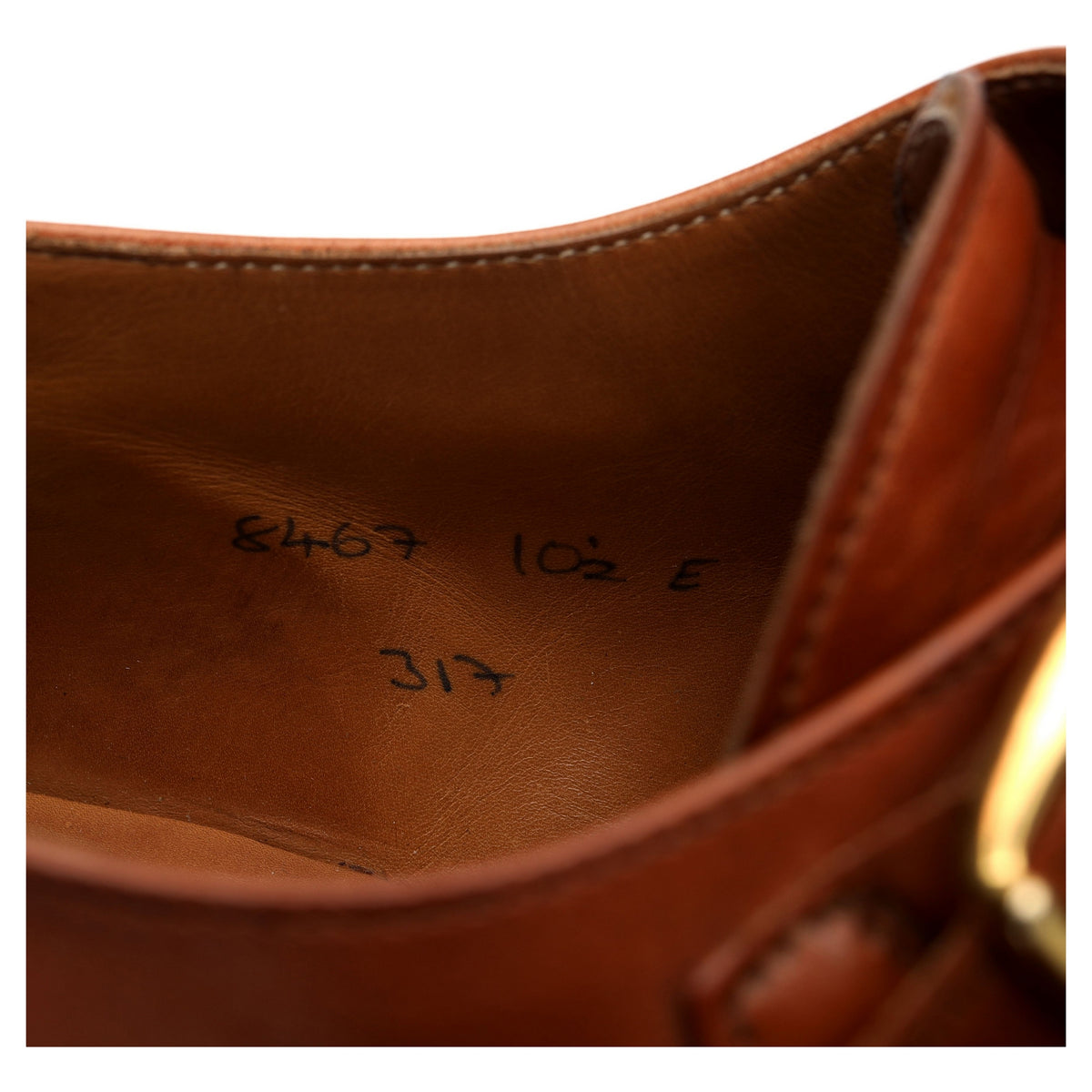 Tan Brown Leather Double Monk Strap UK 10.5 E