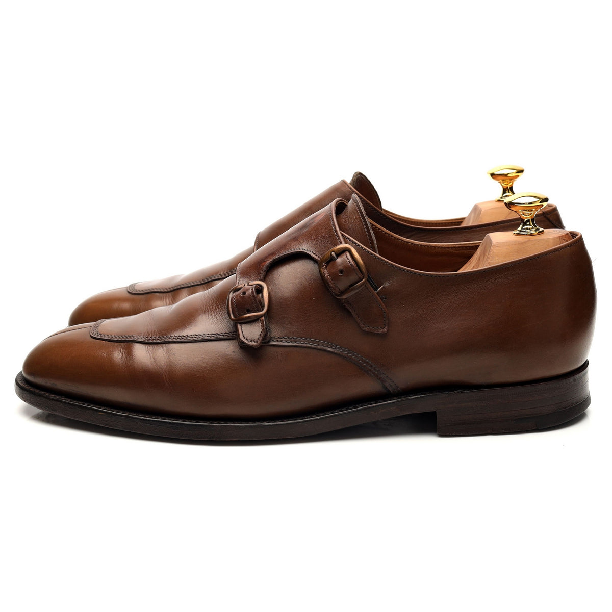 Bowen Brown Leather Double Monk Strap UK 11.5