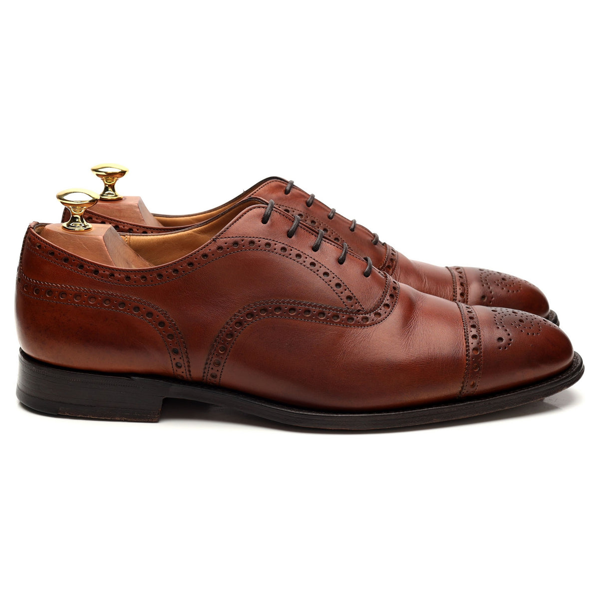 &#39;Diplomat&#39; Tan Brown Leather Oxford Brogue UK 9 G