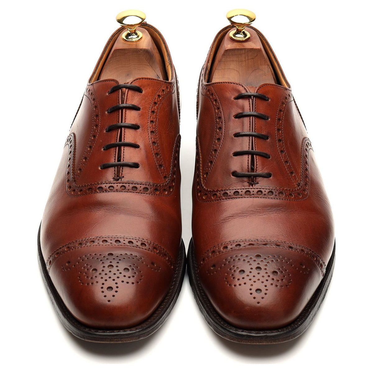 &#39;Diplomat&#39; Tan Brown Leather Oxford Brogue UK 9 G