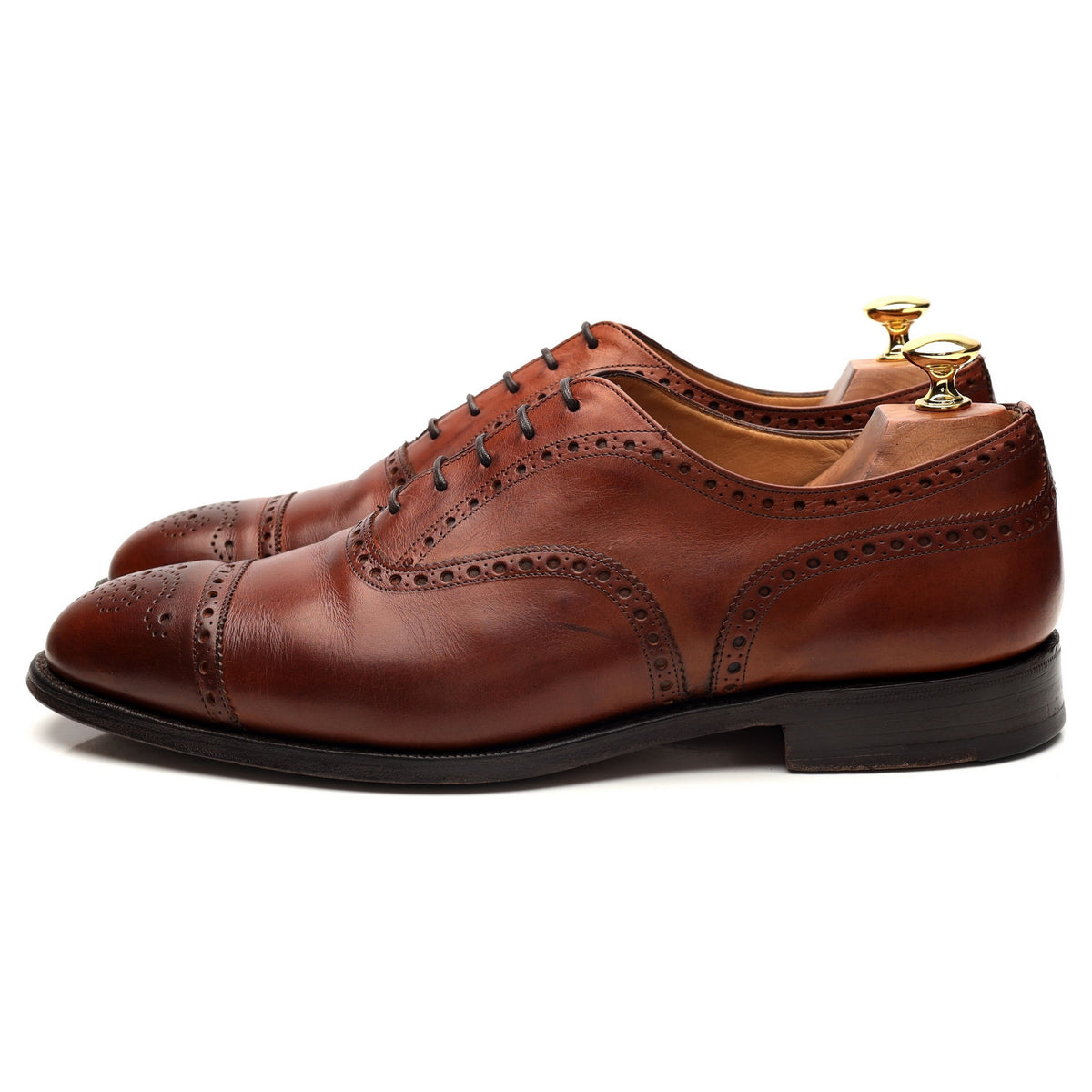 &#39;Diplomat&#39; Tan Brown Leather Oxford Brogue UK 9 G